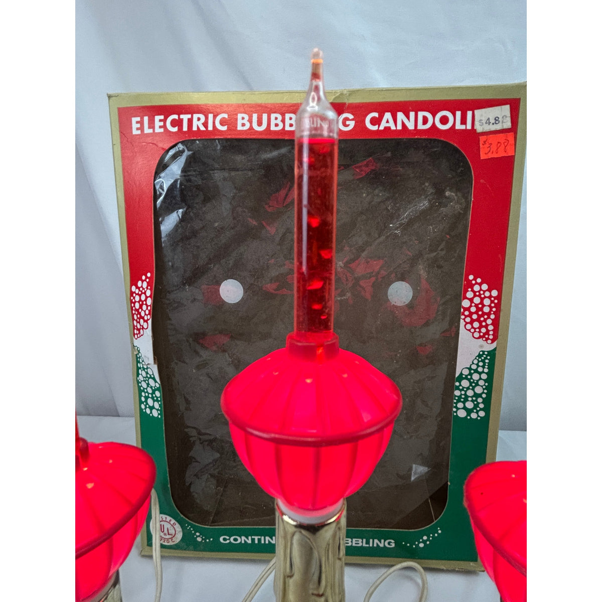 Vintage ACLA 3 Bubble Light Candolier Christmas Centerpiece Cat 379 Original Box
