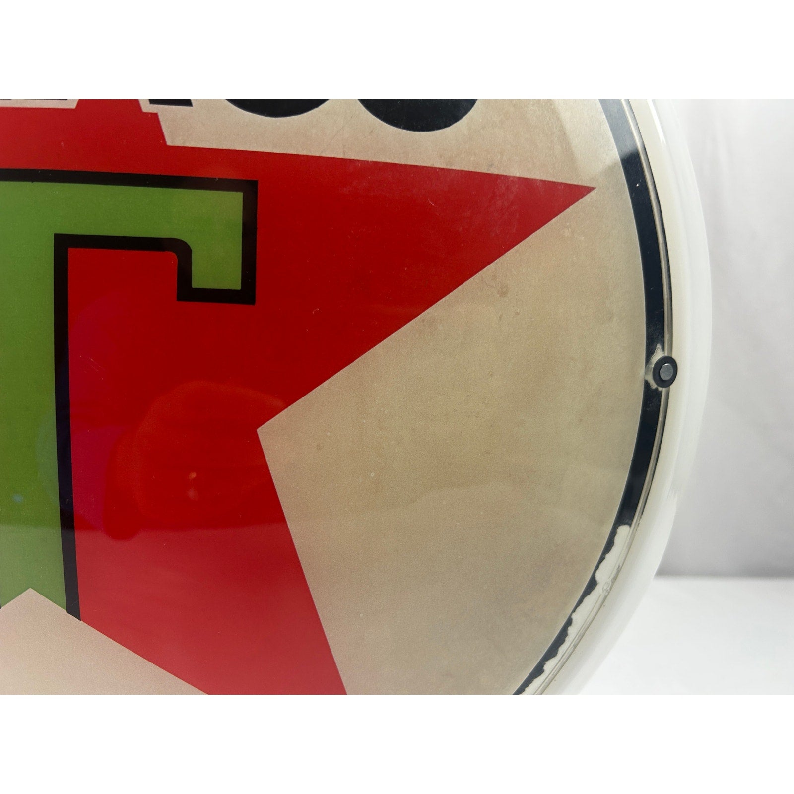 Vintage Texaco Gas Pump Globe Milk Glass Red Star Green T Service Station Sign