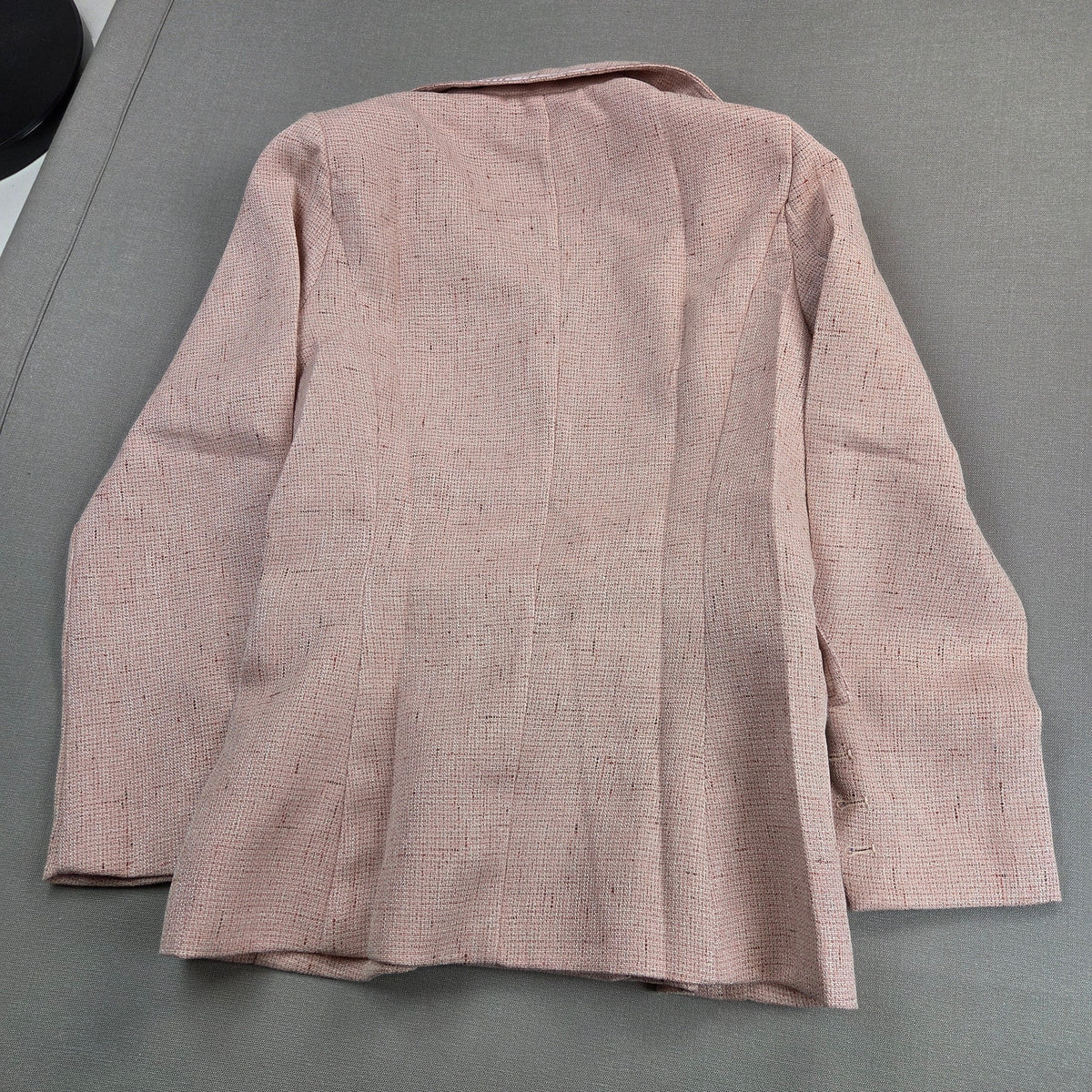 Unbranded Womens Small Pink Tweed Look Pantsuit Blazer Wide Leg Pants Set