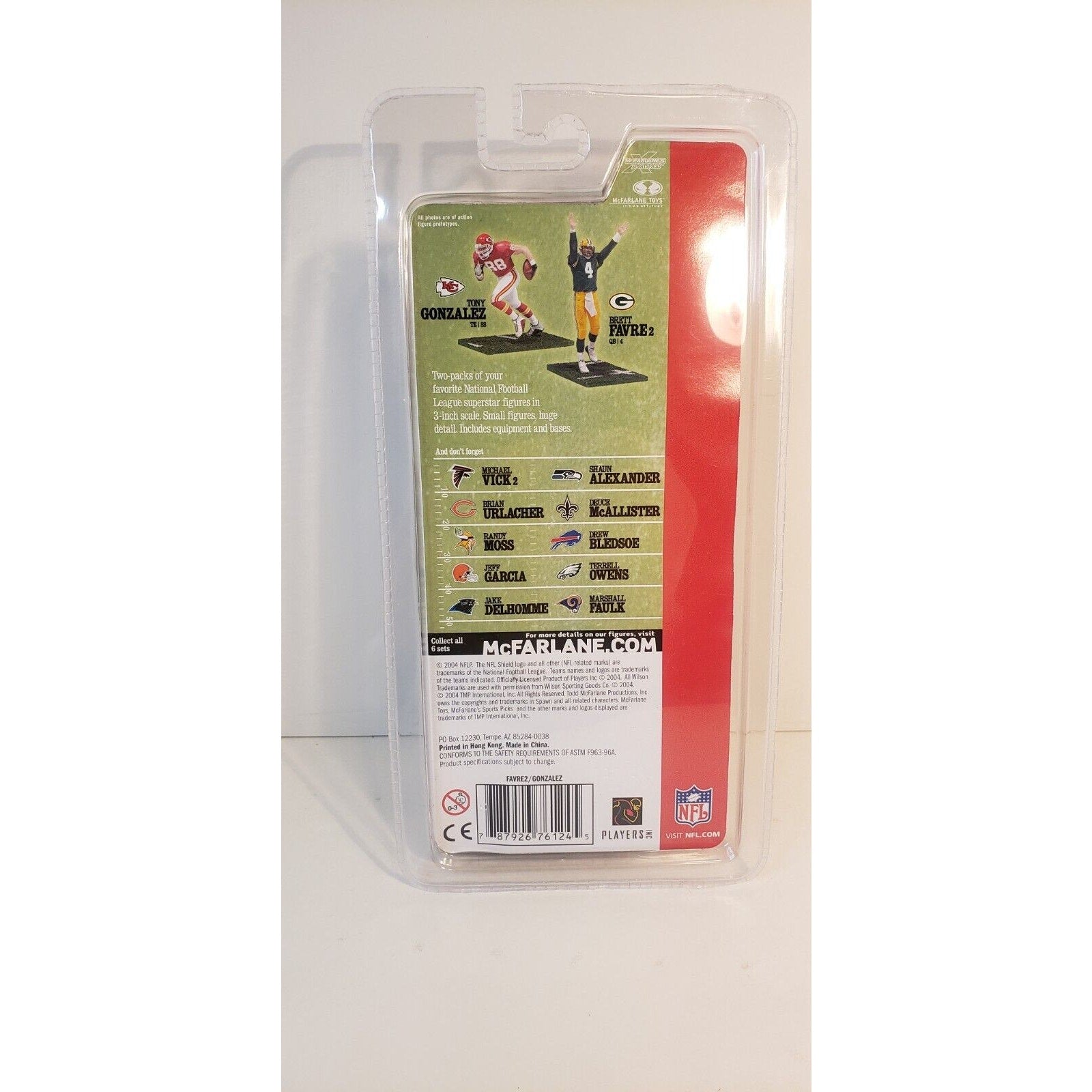 Brett Favre & Tony Gonzalez 2004 McFarlane NFL 3" 2-Pack Packers Chiefs NEW