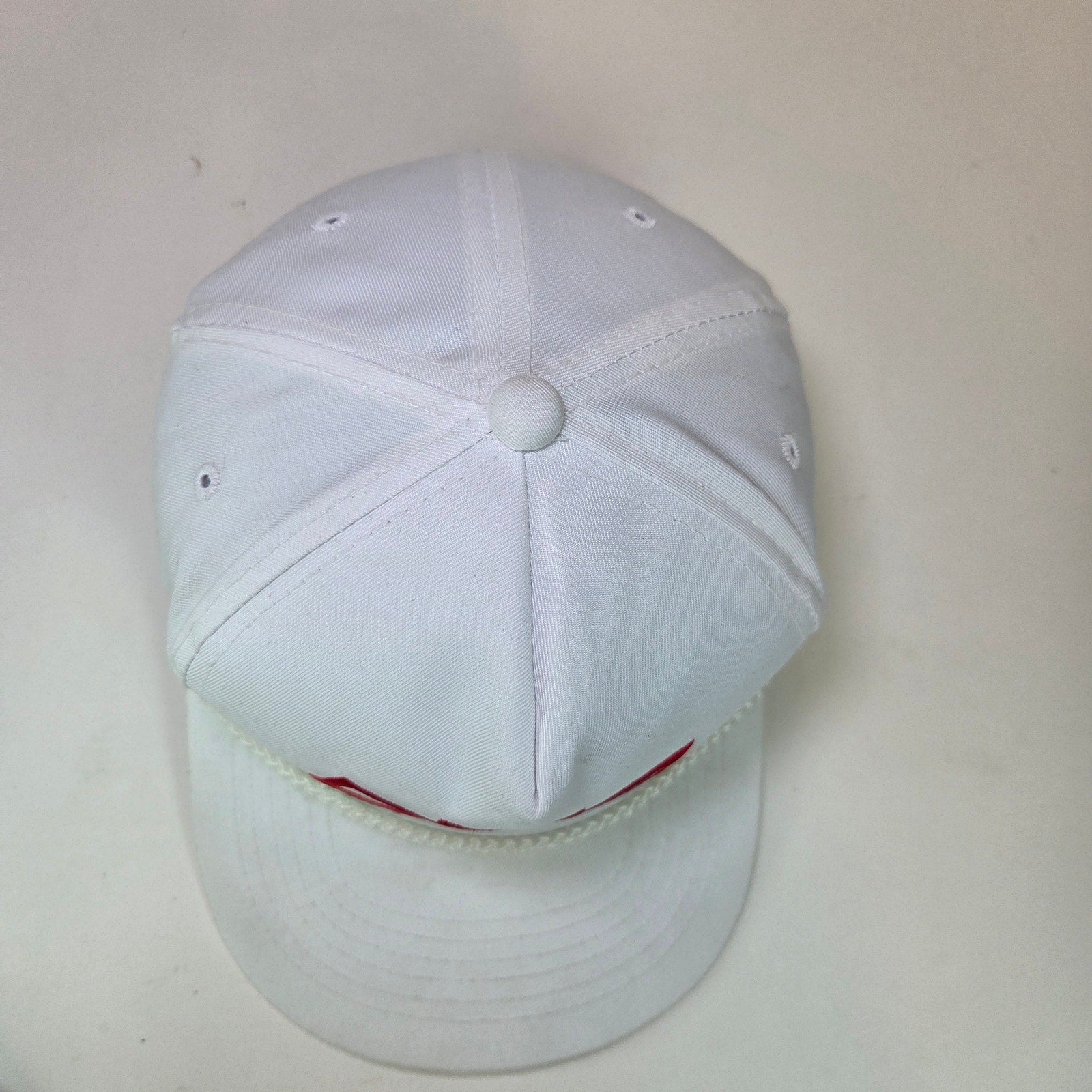 Vintage Chevrolet Genuine Chevy Logo Rope Snapback Hat White Red YoungAn OSFA