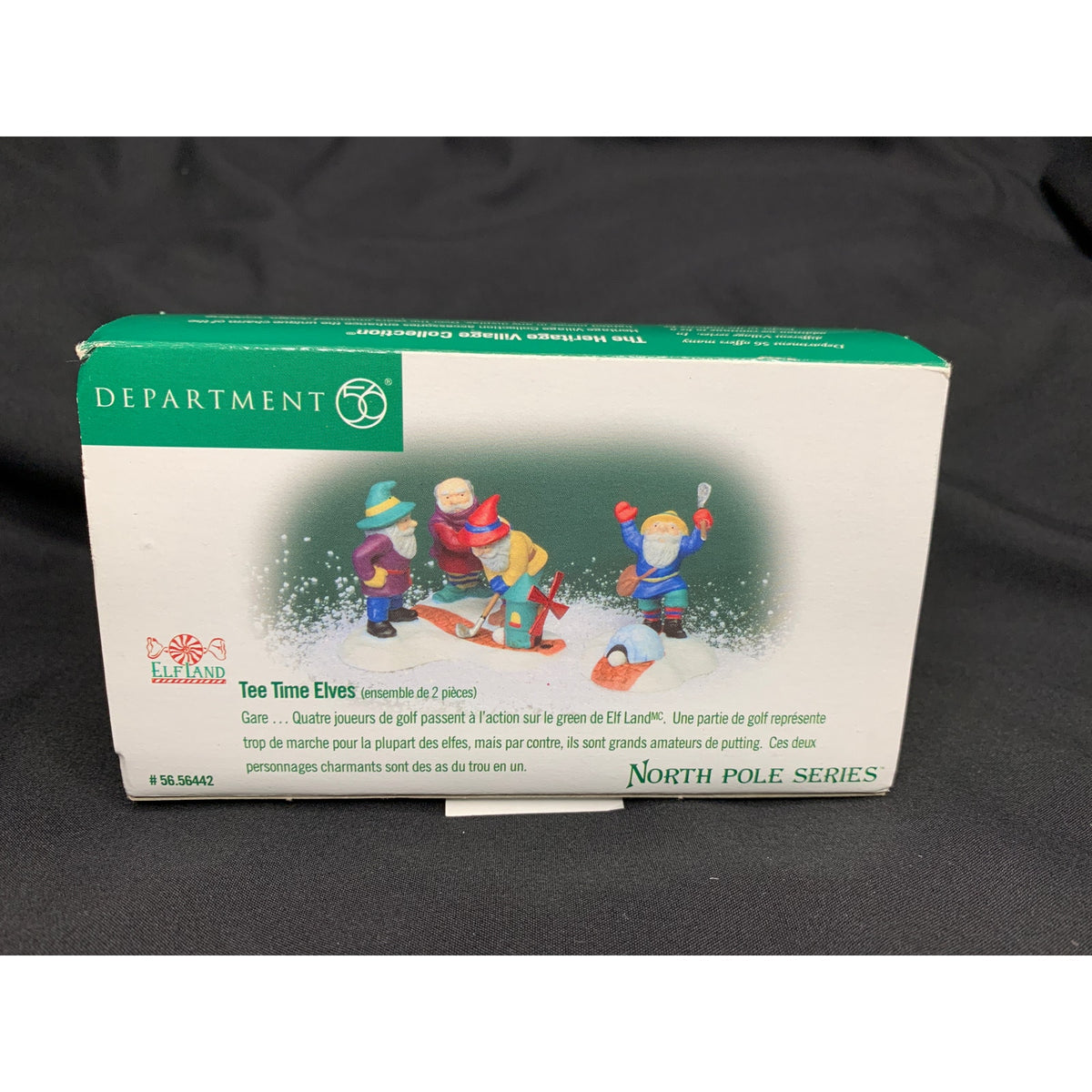 Department 56 Tee Time Elves 56442 North Pole Series Elf Land Set of 2 Retired