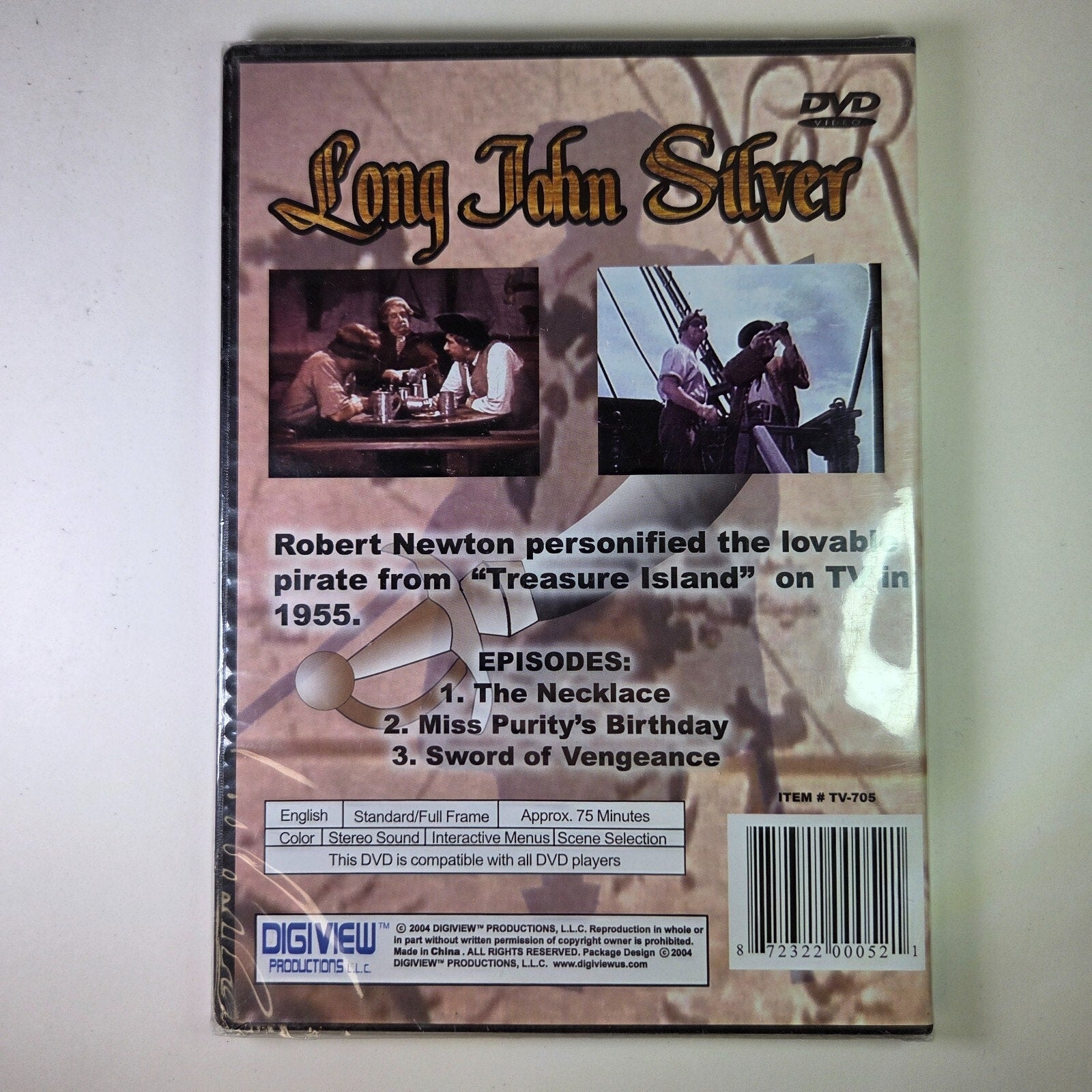 Long John Silver DVD Slim Case 3 Episodes: The Necklace, Miss Purity's Bday, SOV