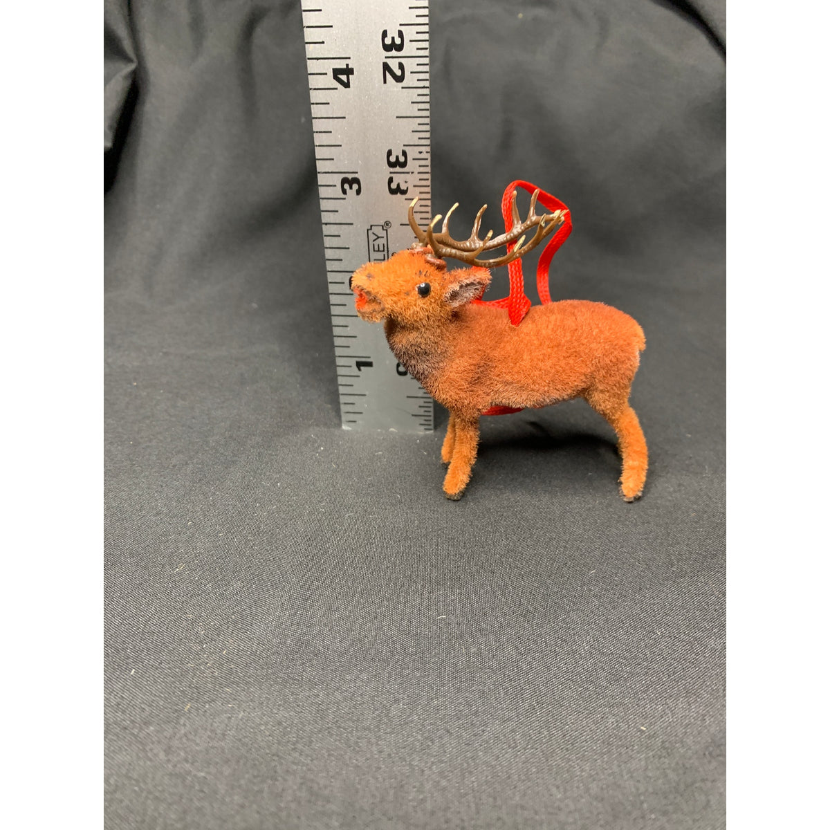 Vintage Wagner Handwork Flocked Reindeer Ornament West Germany Kunstlerschutz