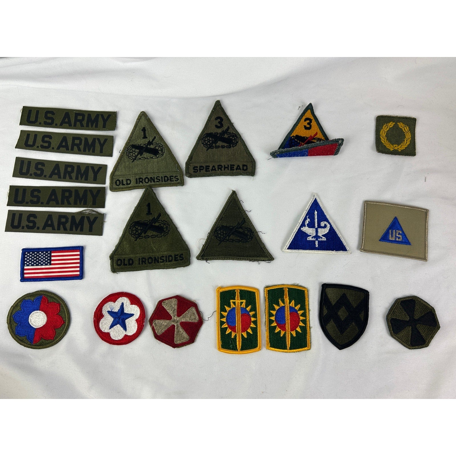 US Army Patch Lot Old Ironsides Spearhead Korea Command Patches
