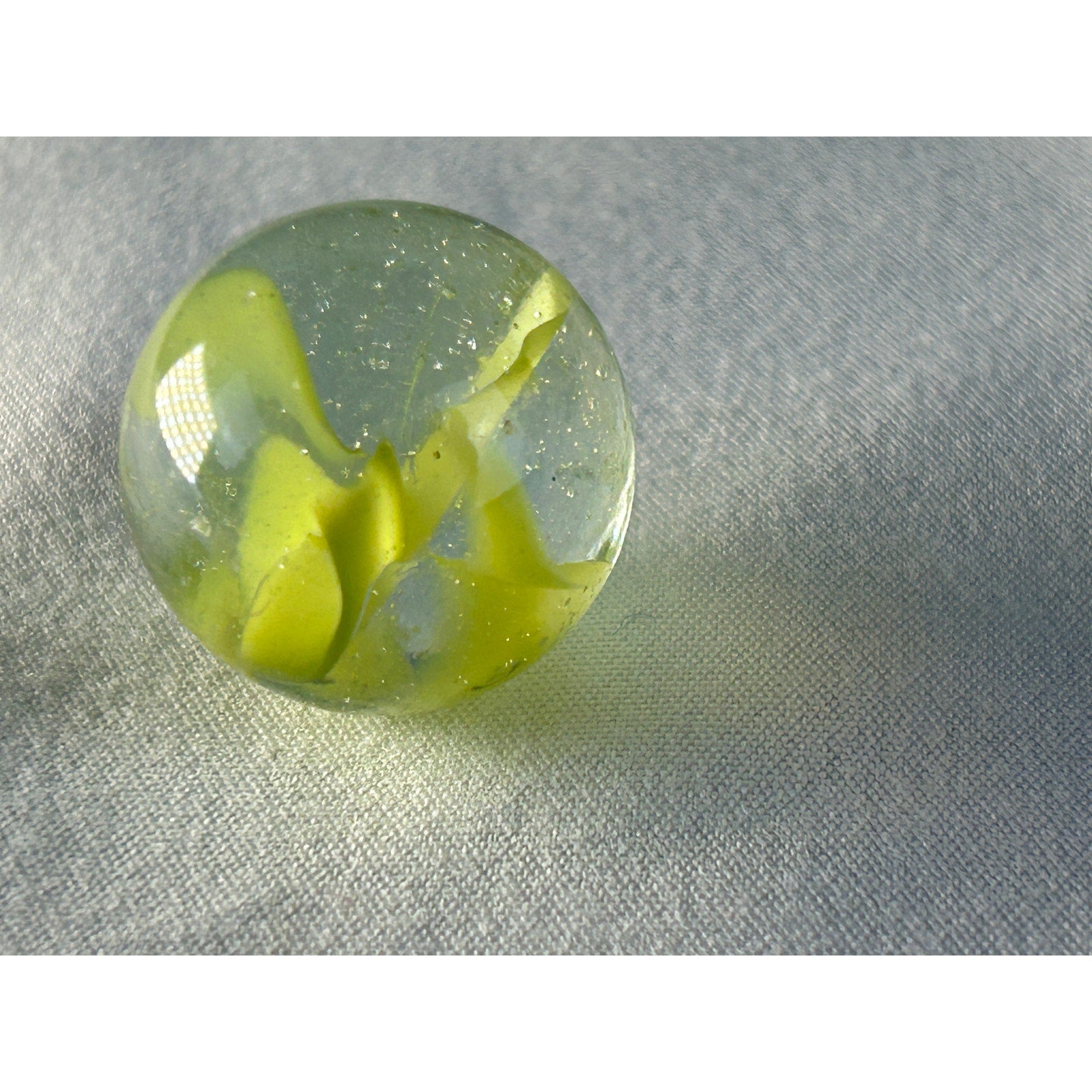Vintage Green Transparent Swirl Marble 1 Inch Shooter Size