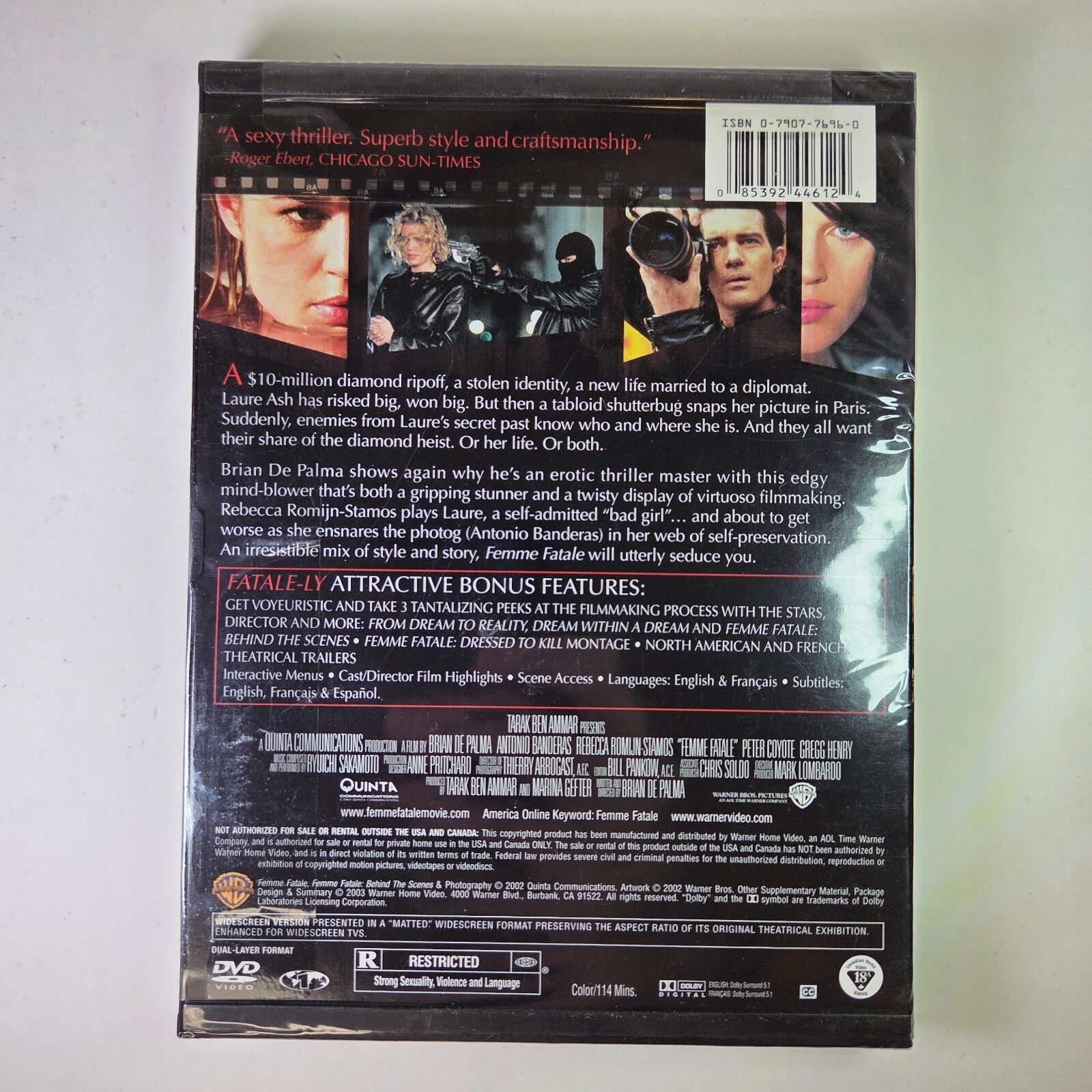 Femme Fatale - DVD New Sealed Antonio Banderas Rebecca Romjin-Stamos