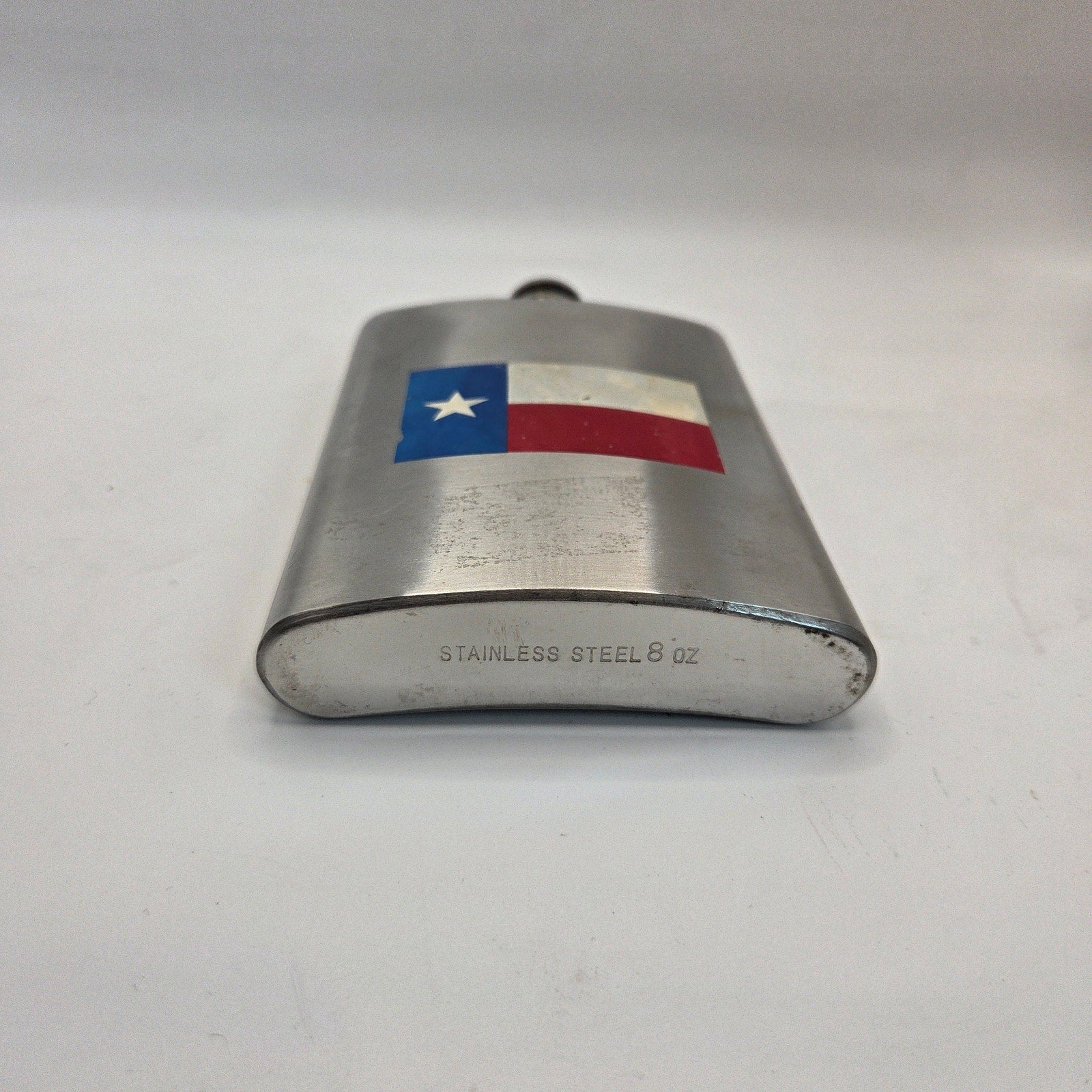 Texas Flag Stainless Steel 8oz Hip Flask Unbranded Drinkware Used Condition
