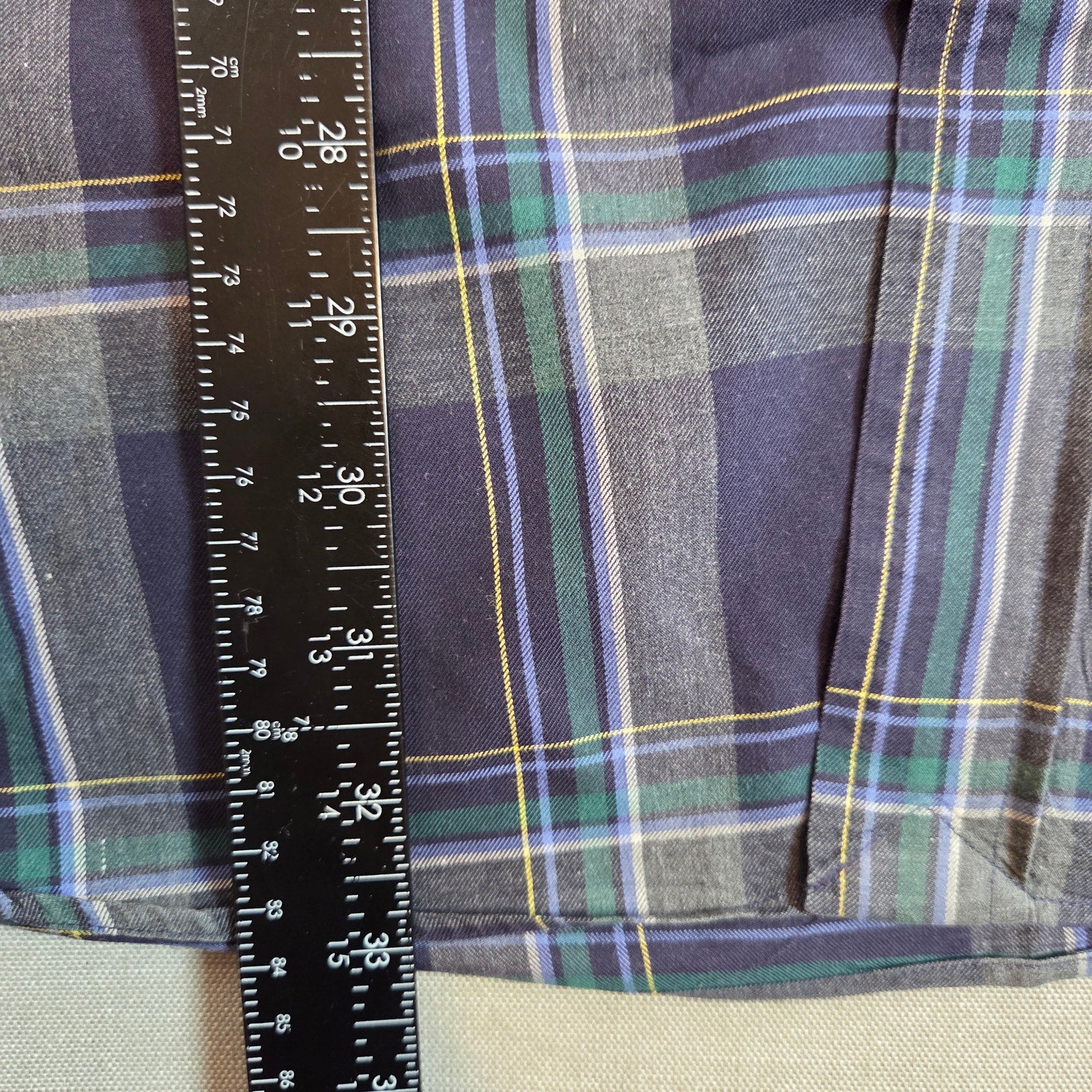 Vintage Ralph Lauren Blake XXL Plaid Button Down Shirt Blue Green Cotton