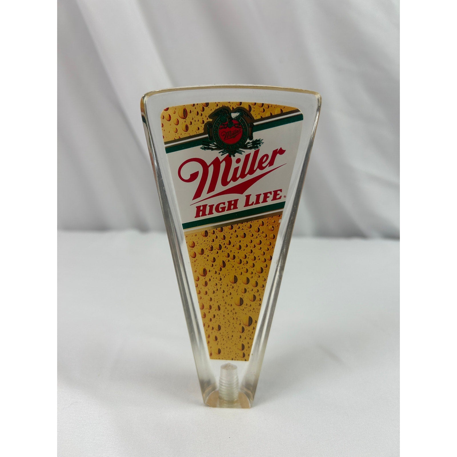 Vintage Miller High Life Clear Lucite Beer Tap Handle 5.75 Inch Breweriana