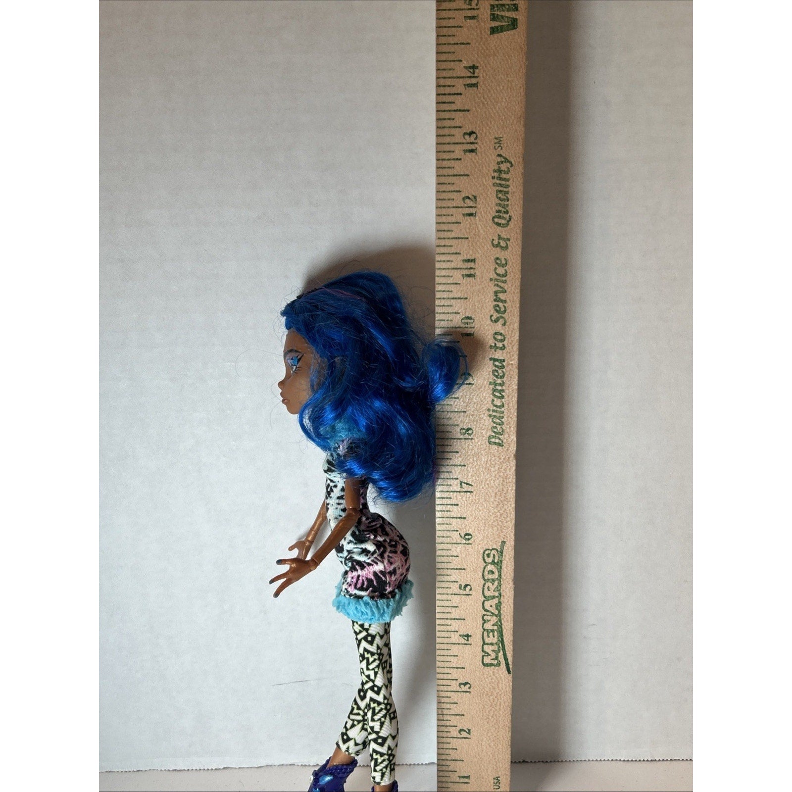 OOAK Custom Repaint Monster High Doll Blue Hair Art Doll Unique One of a Kind