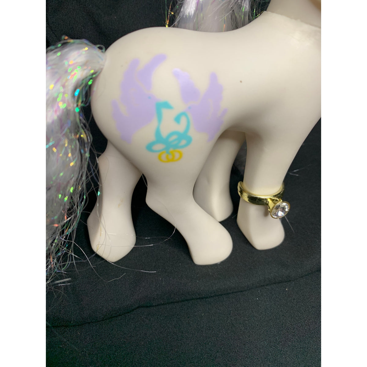 1989 My Little Pony G1 Pony Bride Hasbro Wedding Cake Veil Ring Vintage MLP