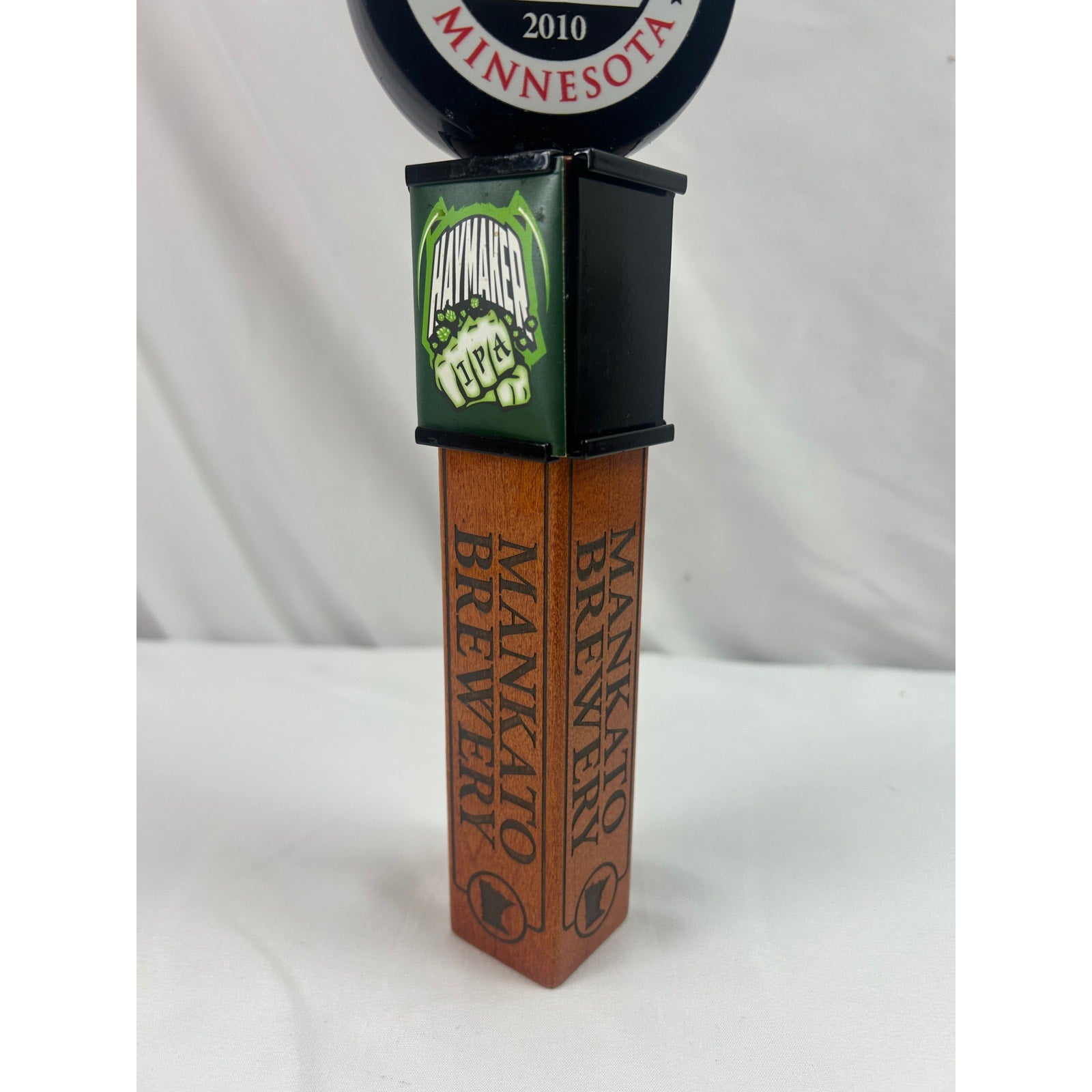 Mankato Brewery Haymaker IPA Beer Tap Handle Minnesota Wood Breweriana 10in