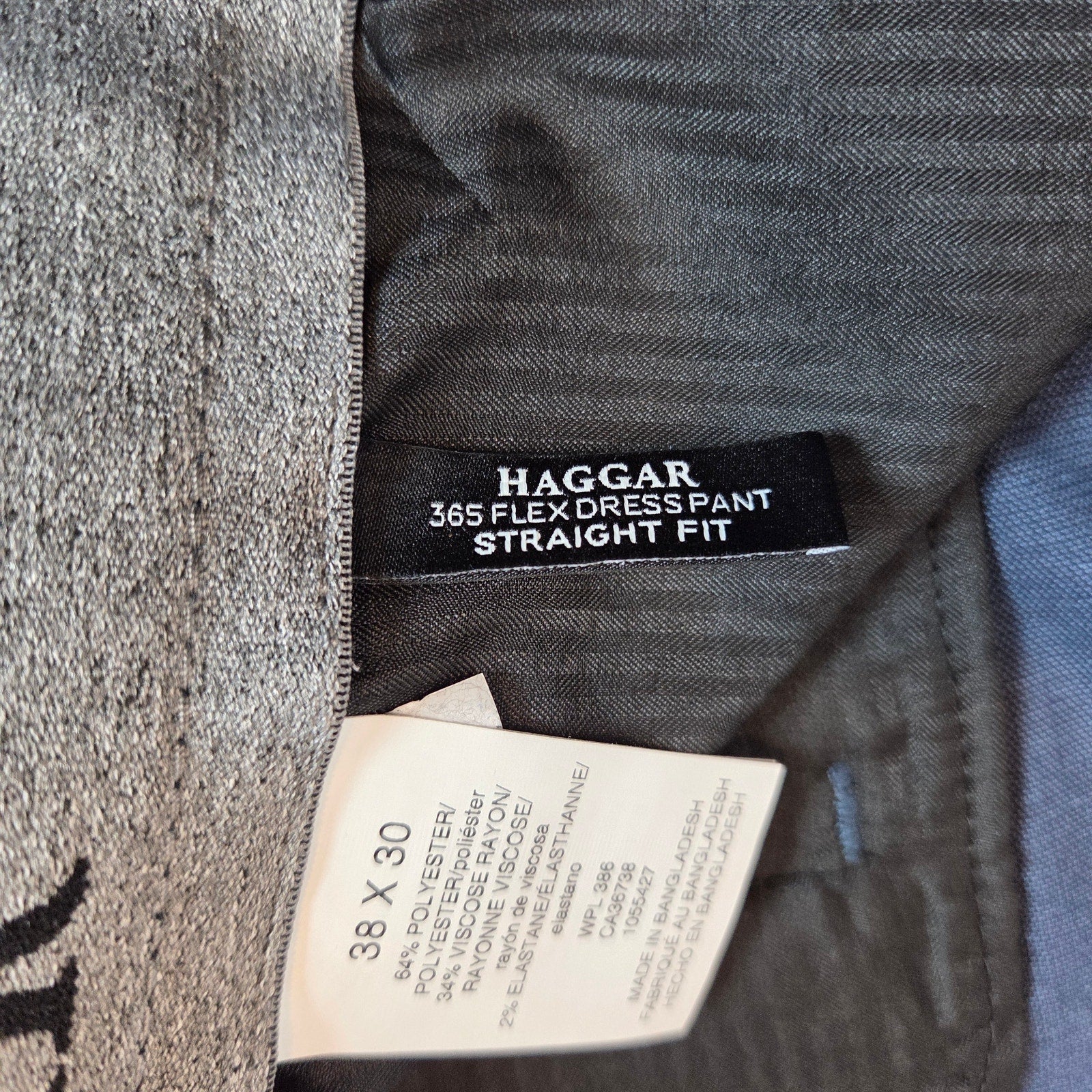 Haggar 365 Flex Dress Pants 38x30 Blue Straight Fit Super Flex Waistband NWT