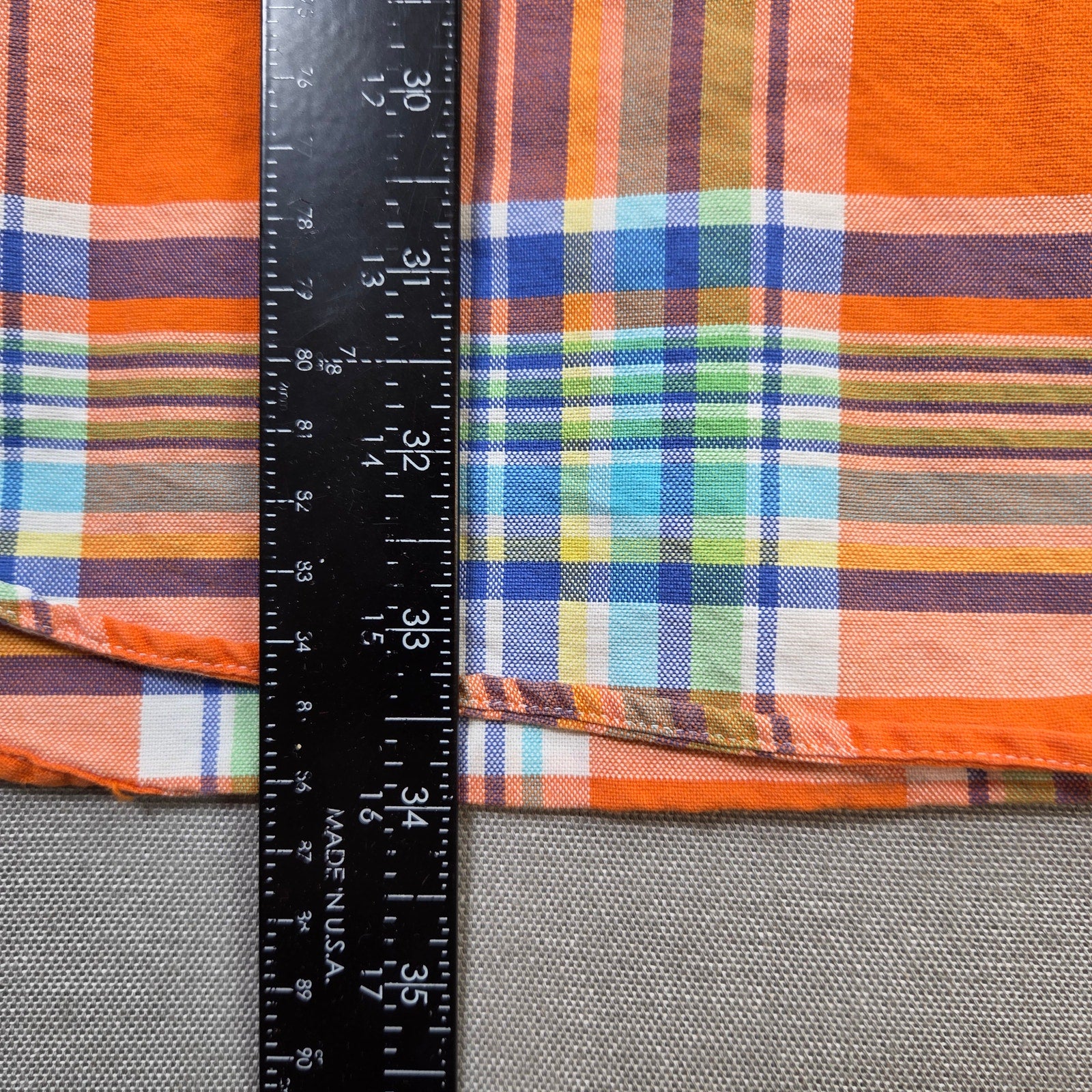 Ralph Lauren Plaid Button Down Shirt Men 2XLT Orange Cotton Long Sleeve