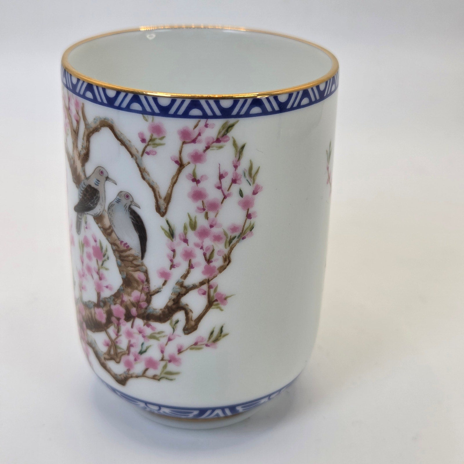 Franklin Porcelain Birds Blossoms Tea Cup 1985 Japan Porcelain Vintage