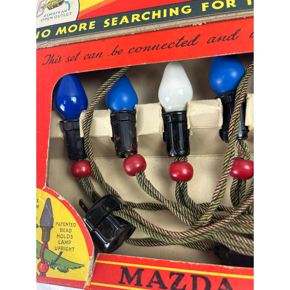 1939 NOMA No 3010 Christmas Lights Mazda C7 Bulbs Original Box Vintage