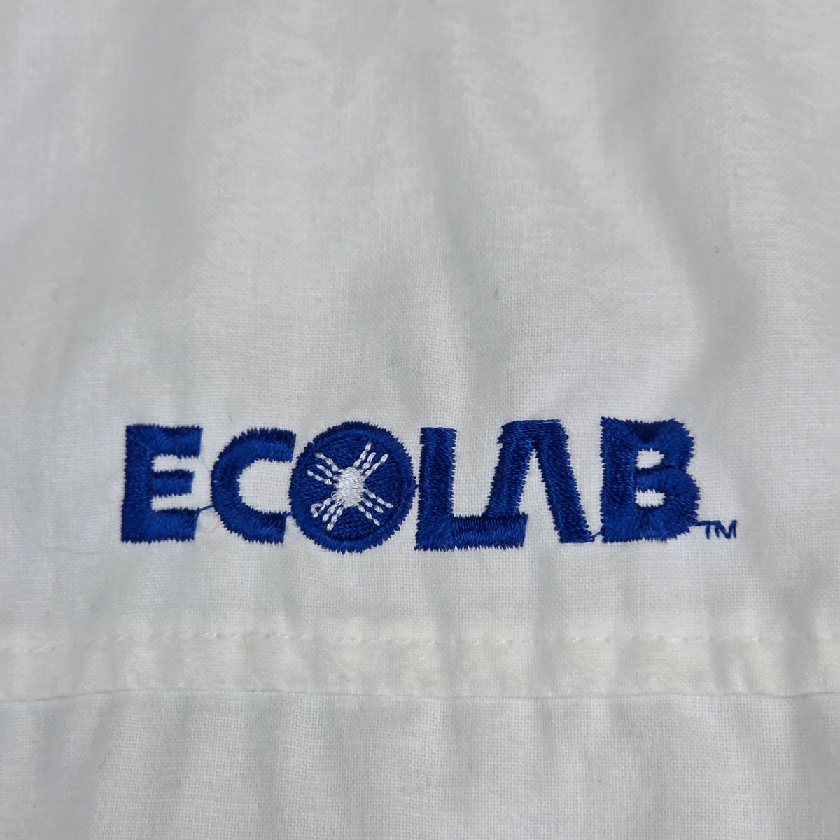 Vintage Swingster Ecolab USA Cotton Bomber Jacket Small White Blue Full Zip