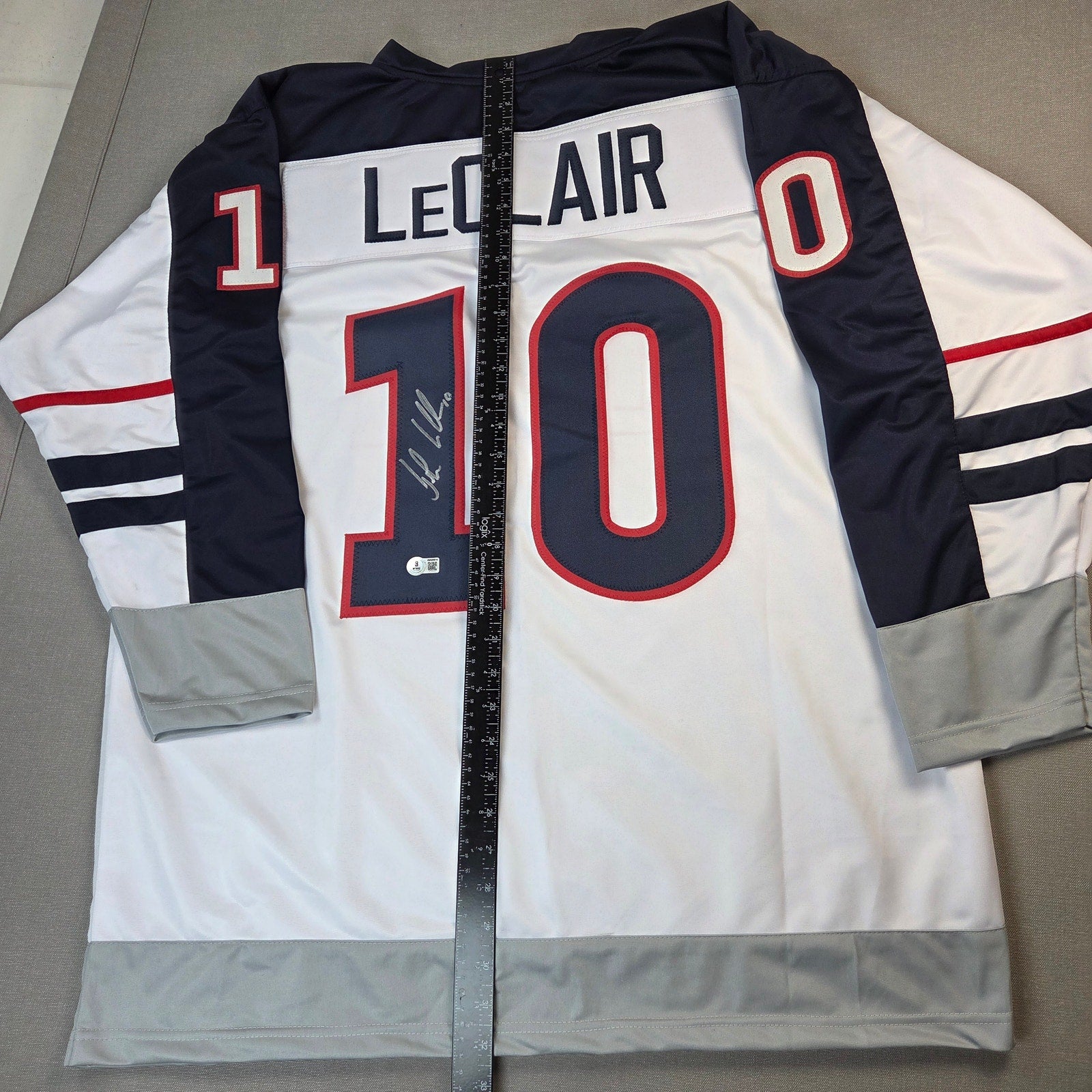John LeClair Signed Team USA Hockey Custom Jersey XL Beckett Witness Auto