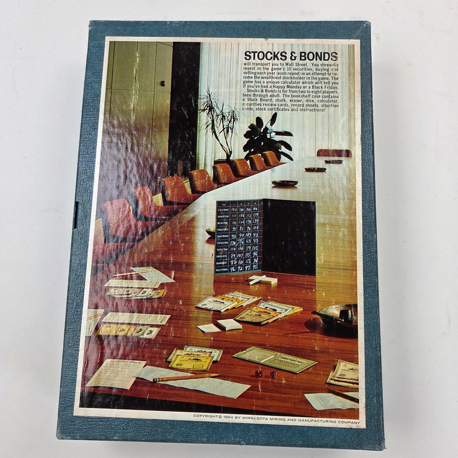 Vintage 1964 3M Bookshelf Game Stocks & Bonds Complete Investment Board Game