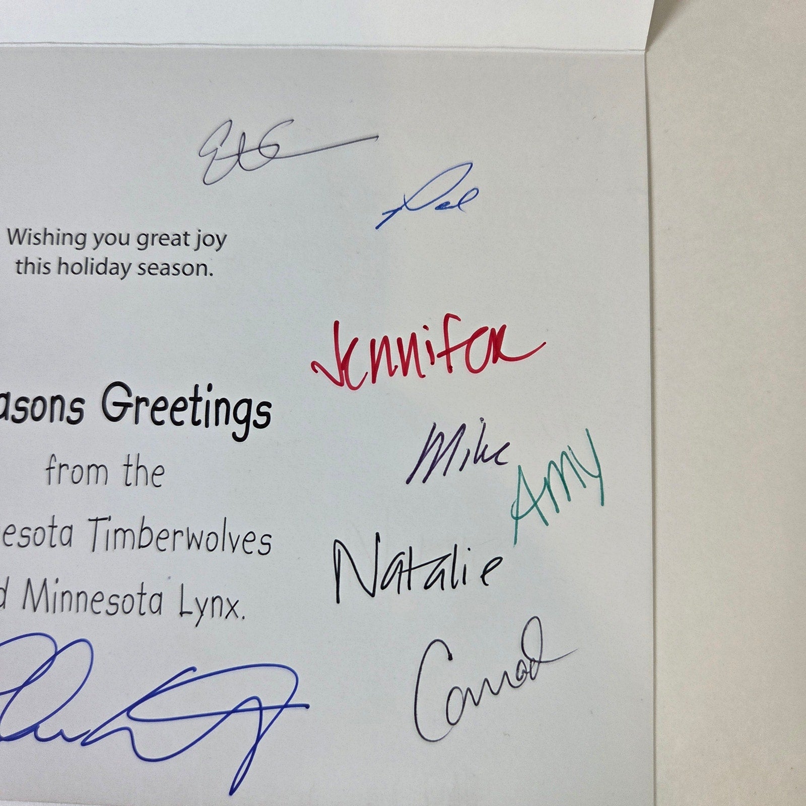 Minnesota Timberwolves & Lynx 2003 Seasons Greetings Team Holiday Card