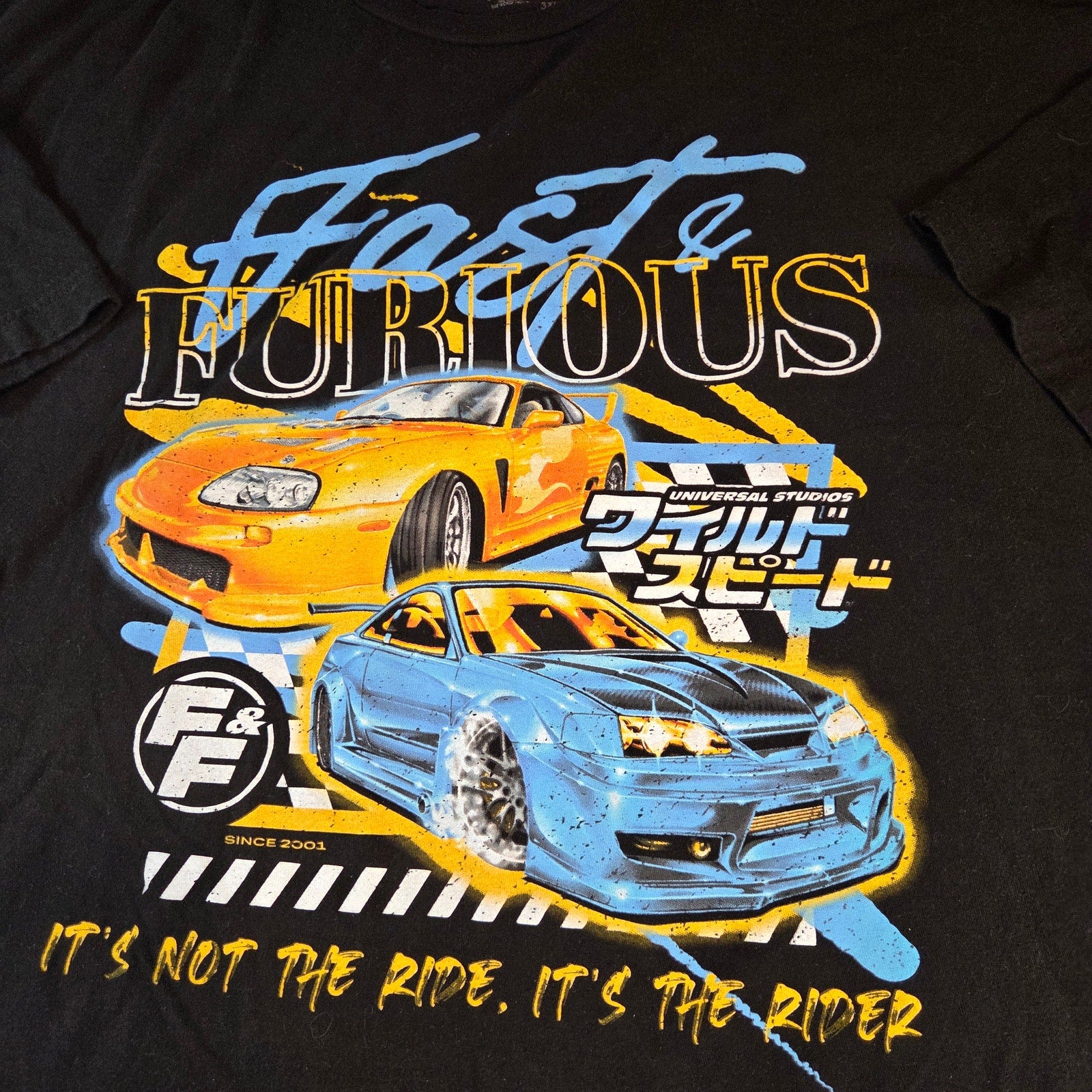 Fast & Furious Movie Cars Tee 3XL Black Universal Studios Racing Graphic