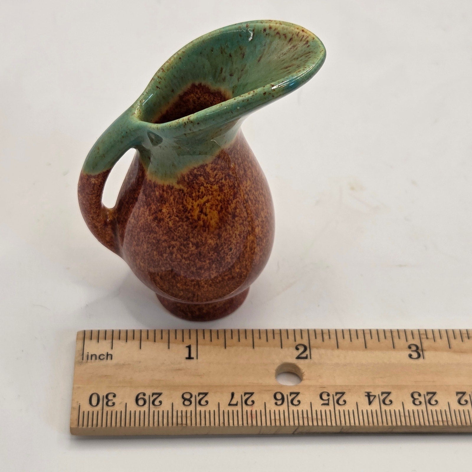 Vintage Boys Town Nebraska Mini Pottery Vases Pair Signed ET Hand Thrown