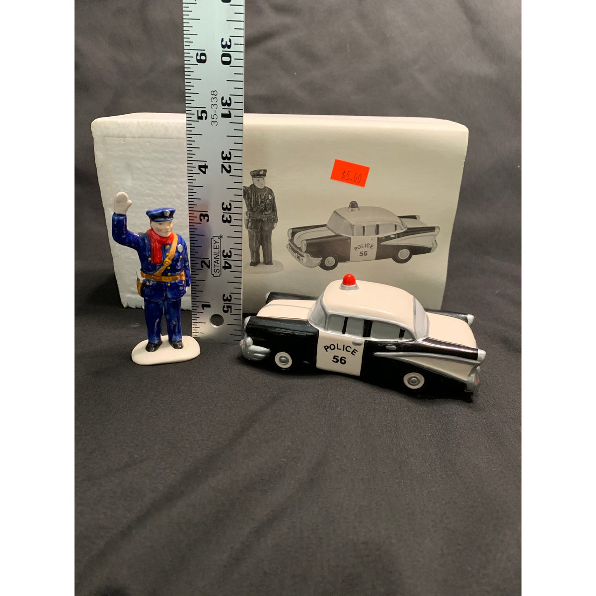 Department 56 Snow Village Calling All Cars 5174-8 Police Car Officer Retired