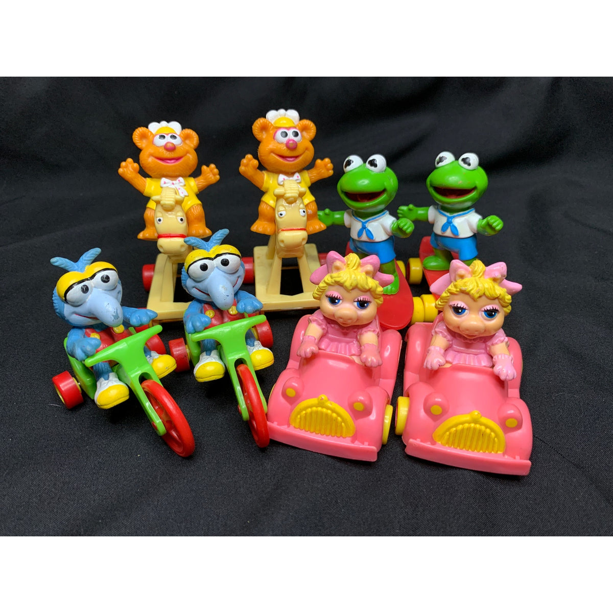 1987 McDonalds Muppet Babies Complete Set of 4 Kermit Piggy Fozzie Gonzo