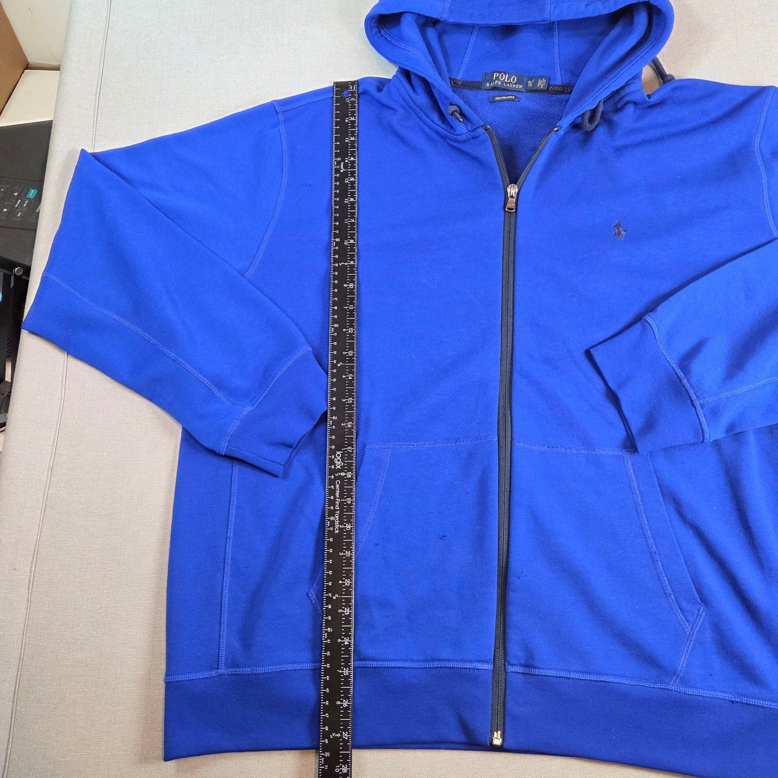 Polo Ralph Lauren Performance Hoodie XL Blue Full Zip Sweatshirt