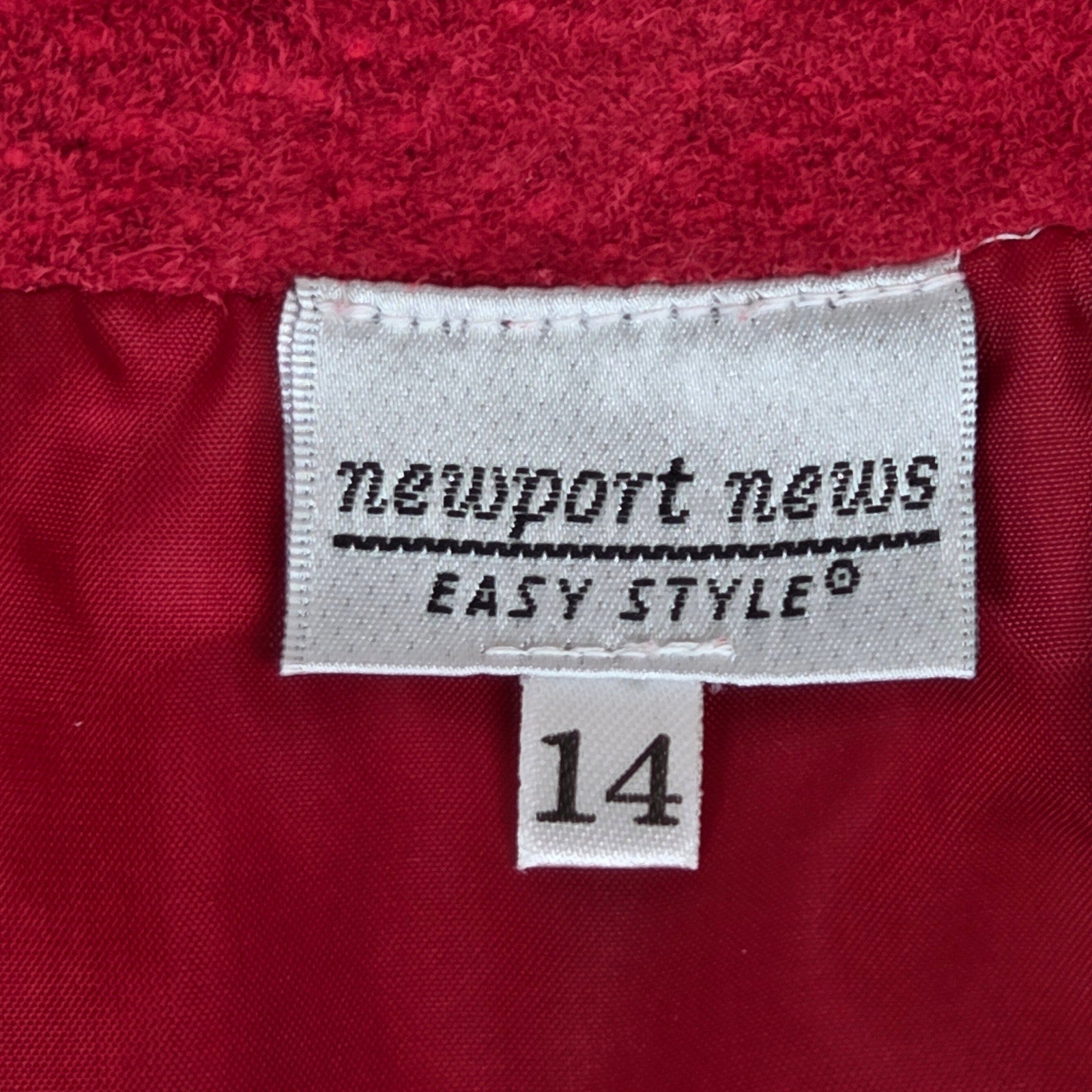 Newport News Red Leather Fringe Wrap Skirt Western Boho Women Size 14