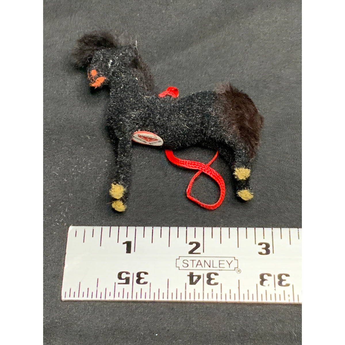 Vintage Wagner Handwork Black Flocked Horse West Germany 1983-1990