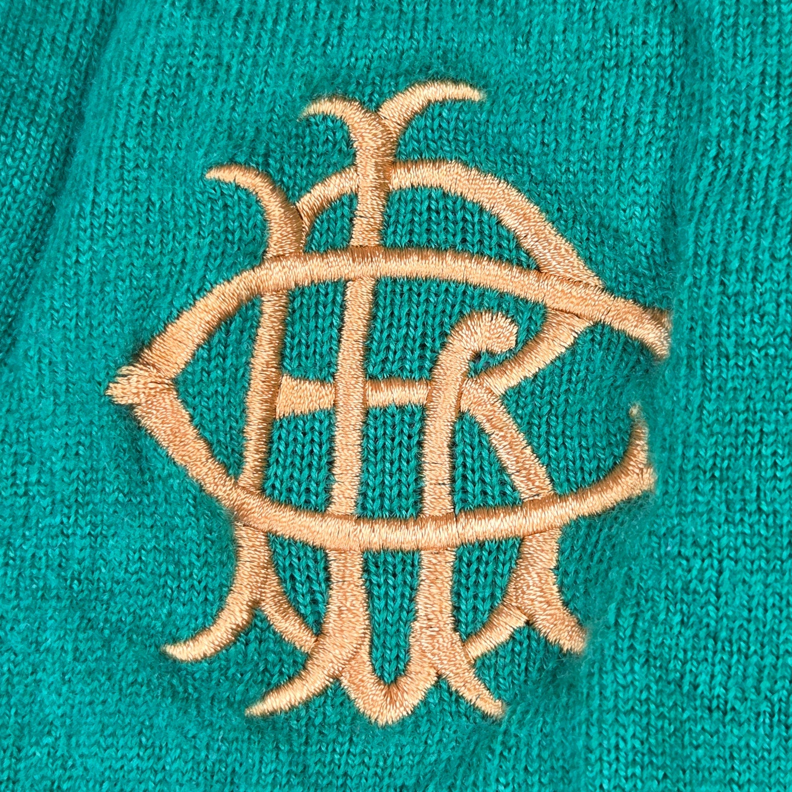 Ralph Lauren Sport Merino Wool Crest Cardigan Sweater Women's M Green V Neck