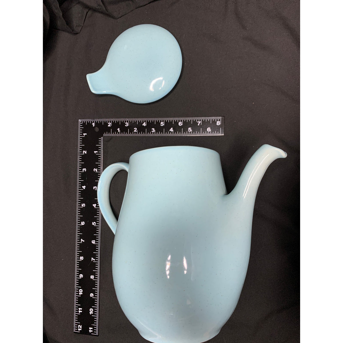Blue Speckled Ceramic Coffee Tea Pot With Lid Retro Decor READ