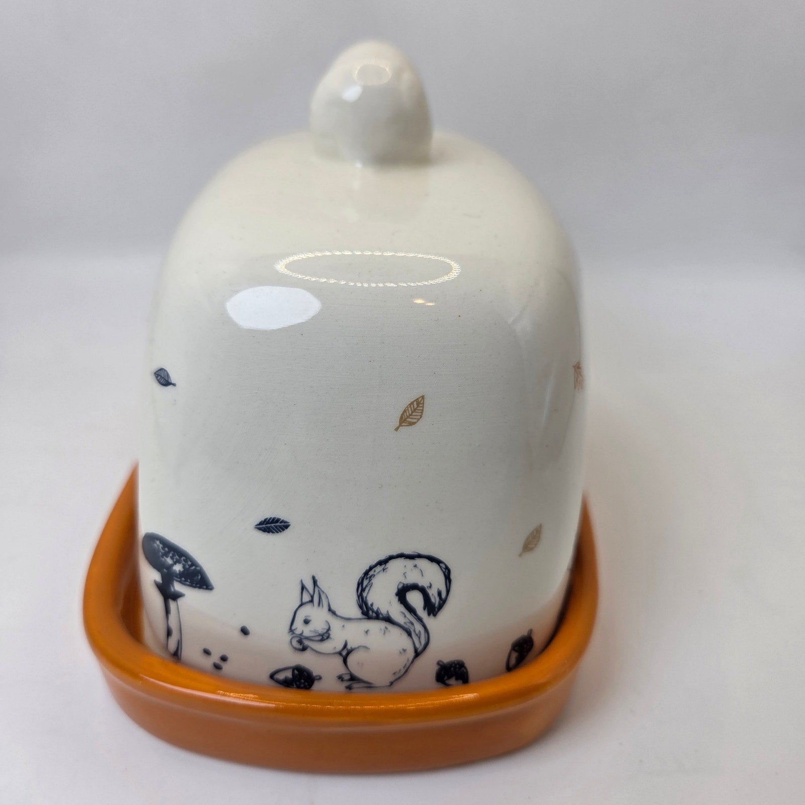 Price & Kensington Woodland Butter Dish Fox Hedgehog Snail Ceramic Cover
