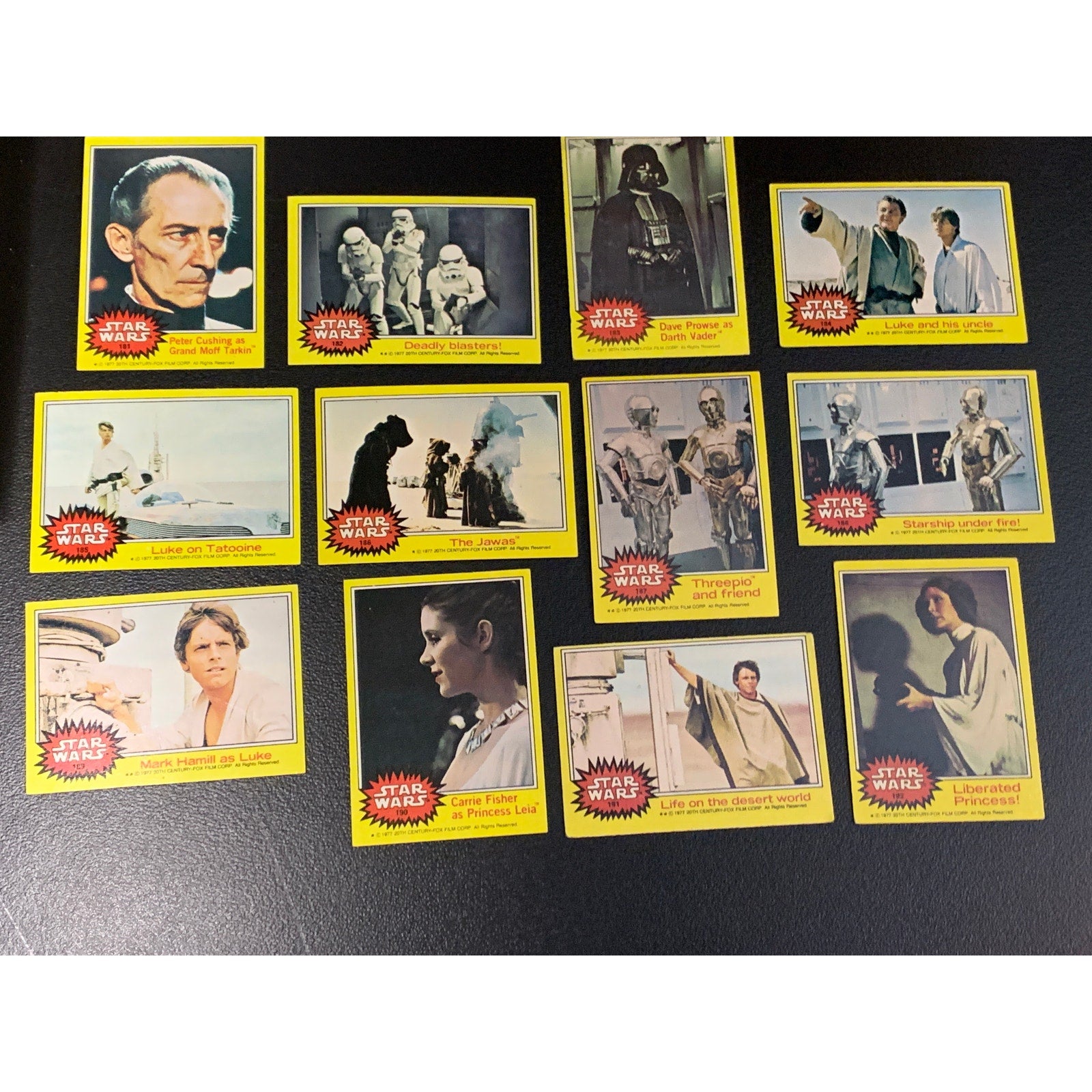 1977 Topps Star Wars Series 3 Yellow Border Complete 66 Card Set With Stickers
