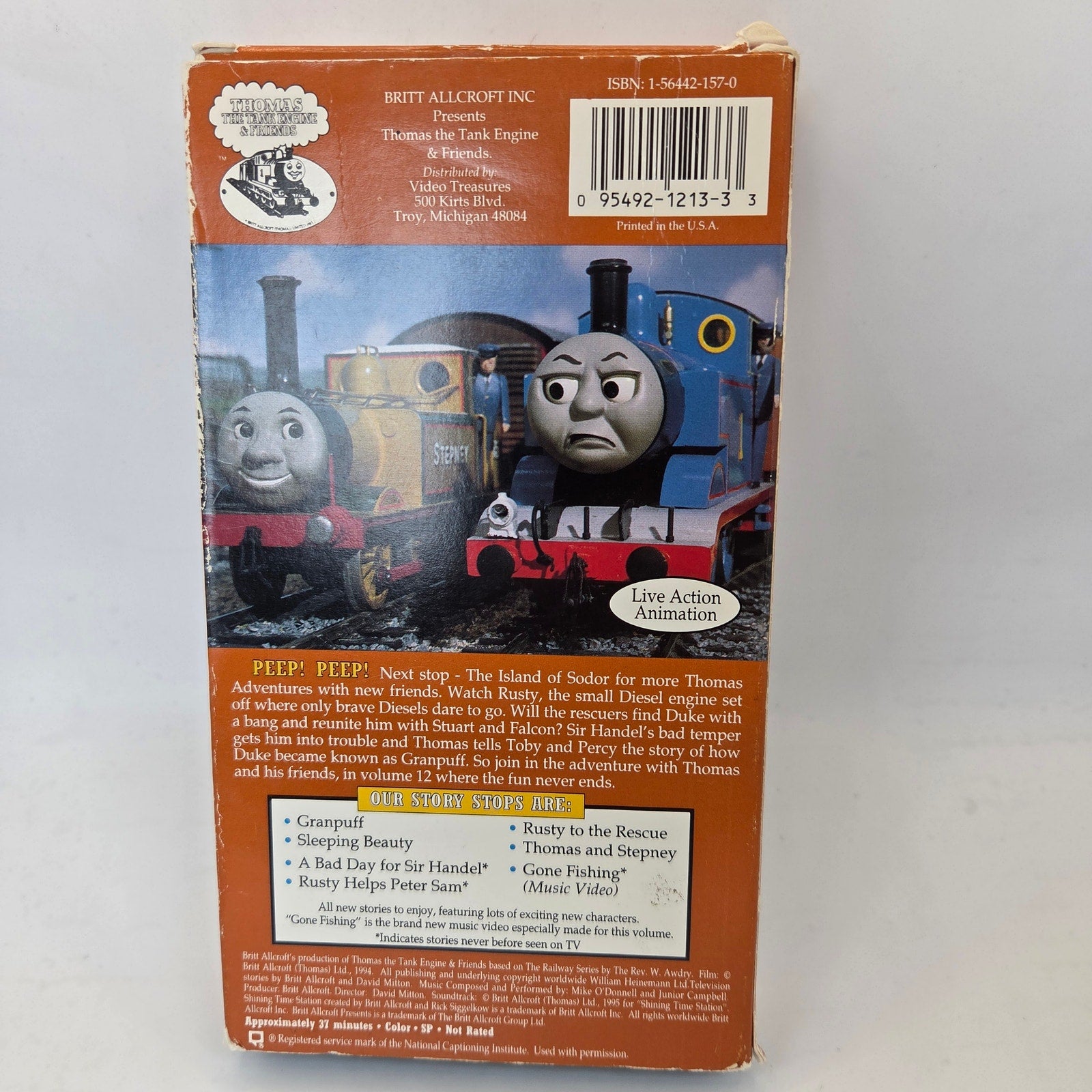 Thomas Tank Engine Rusty To The Rescue VHS George Carlin 1995 ST1213 Tape