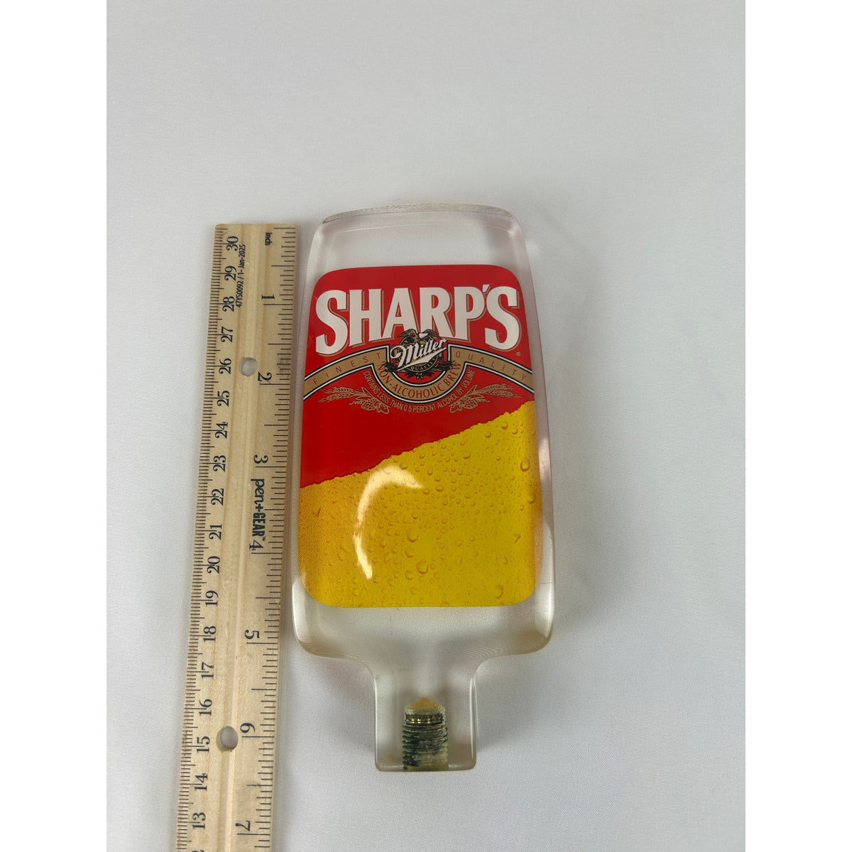 Vintage Miller Sharps Non Alcoholic Beer Acrylic Tap Handle Breweriana 6 Inch