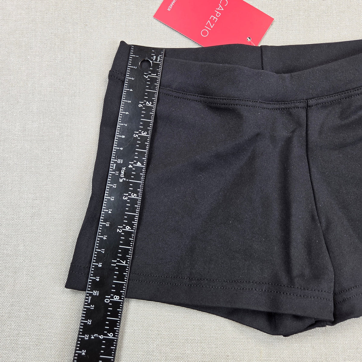 Capezio Girls Medium Team Basics Boy Cut Low Rise Dance Shorts Black TB113C NWT