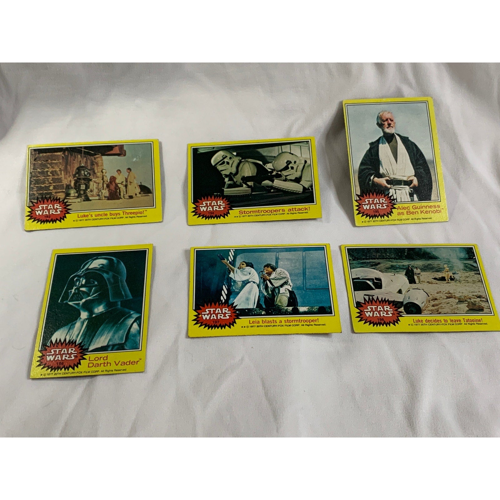 1977 Topps Star Wars Series 3 Yellow Border Complete 66 Card Set #133-198