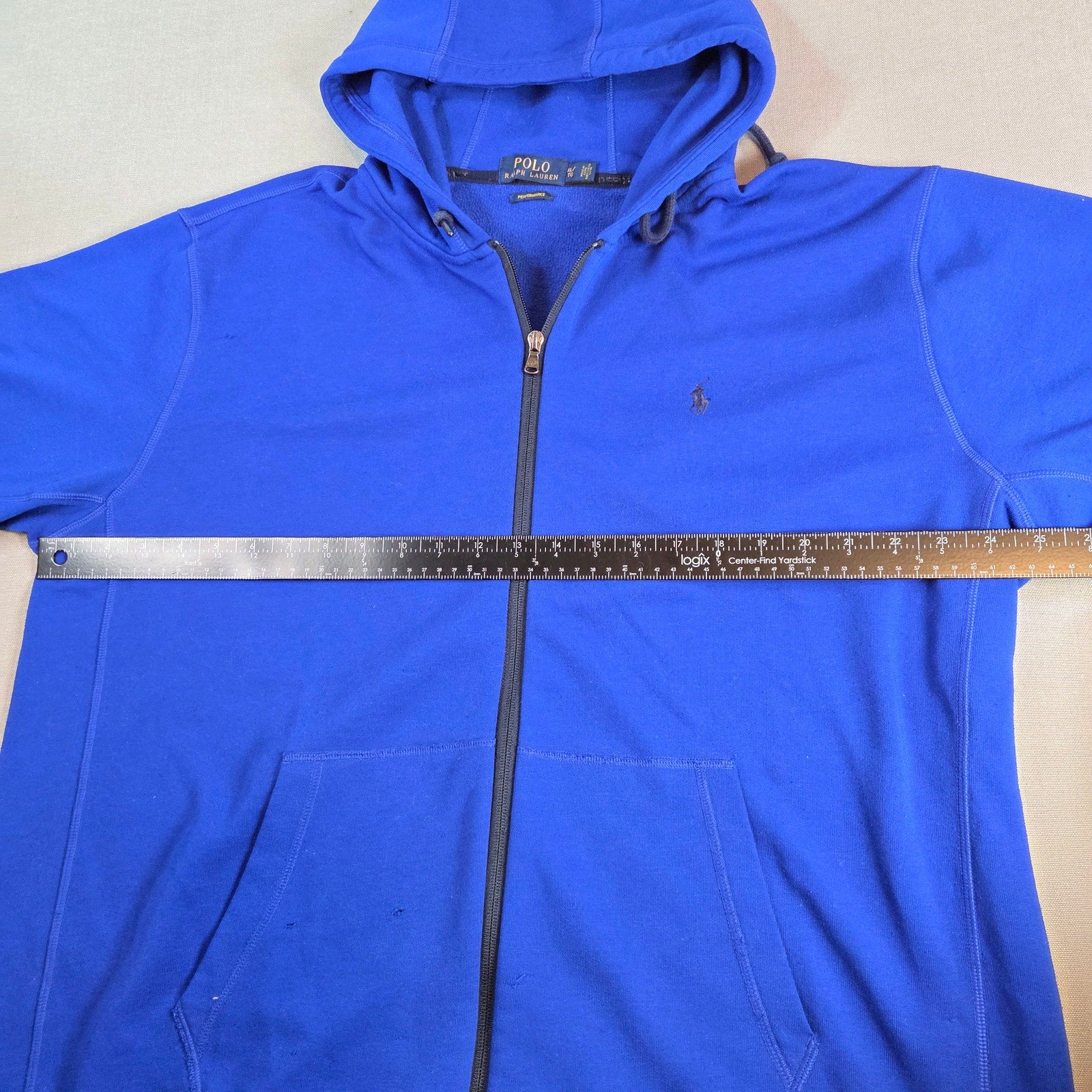Polo Ralph Lauren Performance Hoodie XL Blue Full Zip Sweatshirt