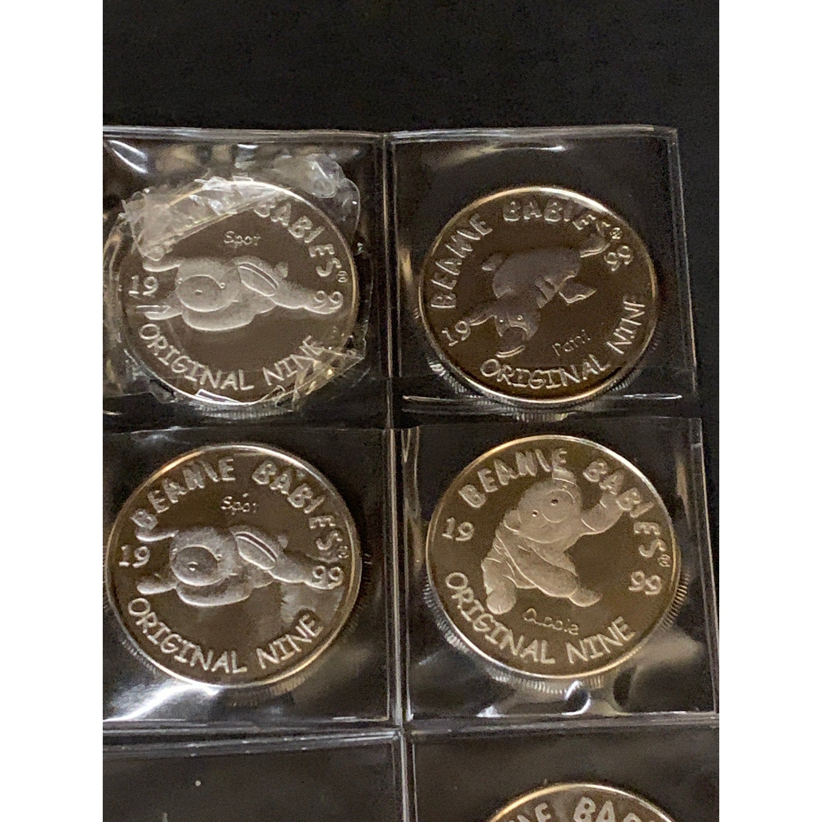 1999 Ty Beanie Babies Platinum Collector Coin Token Lot Of 11 Original