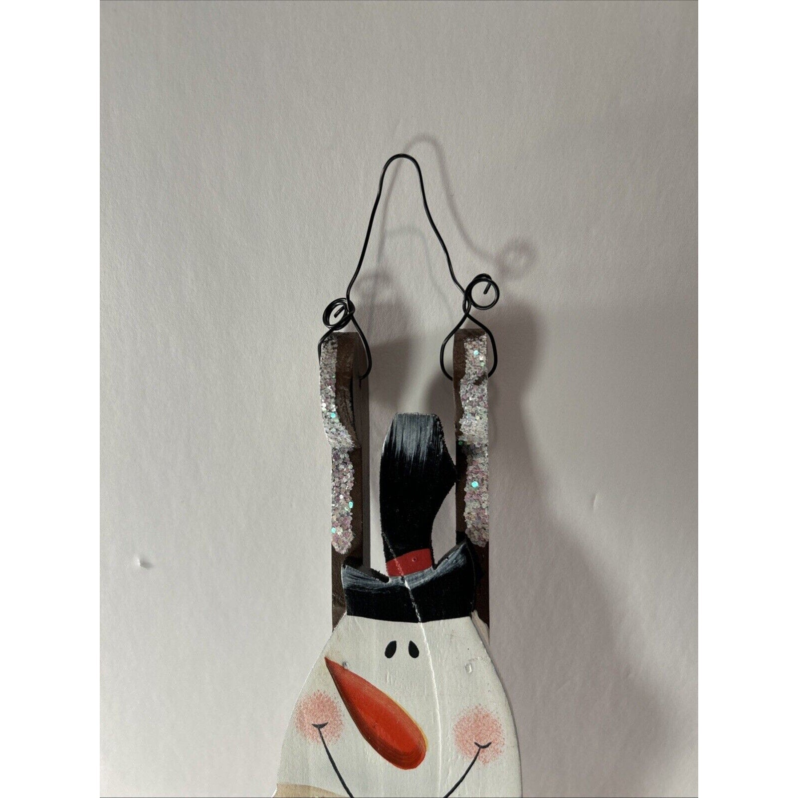 Wooden Christman Snowmen in Stocking Decorations