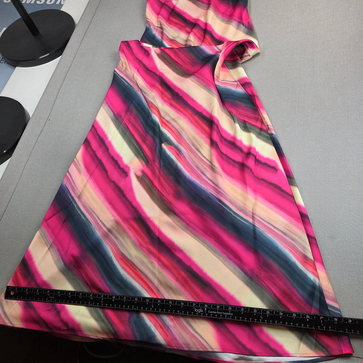 Club L London Melanie Maxi Dress UK 10 US 6 Striped Halter Open Back NWT