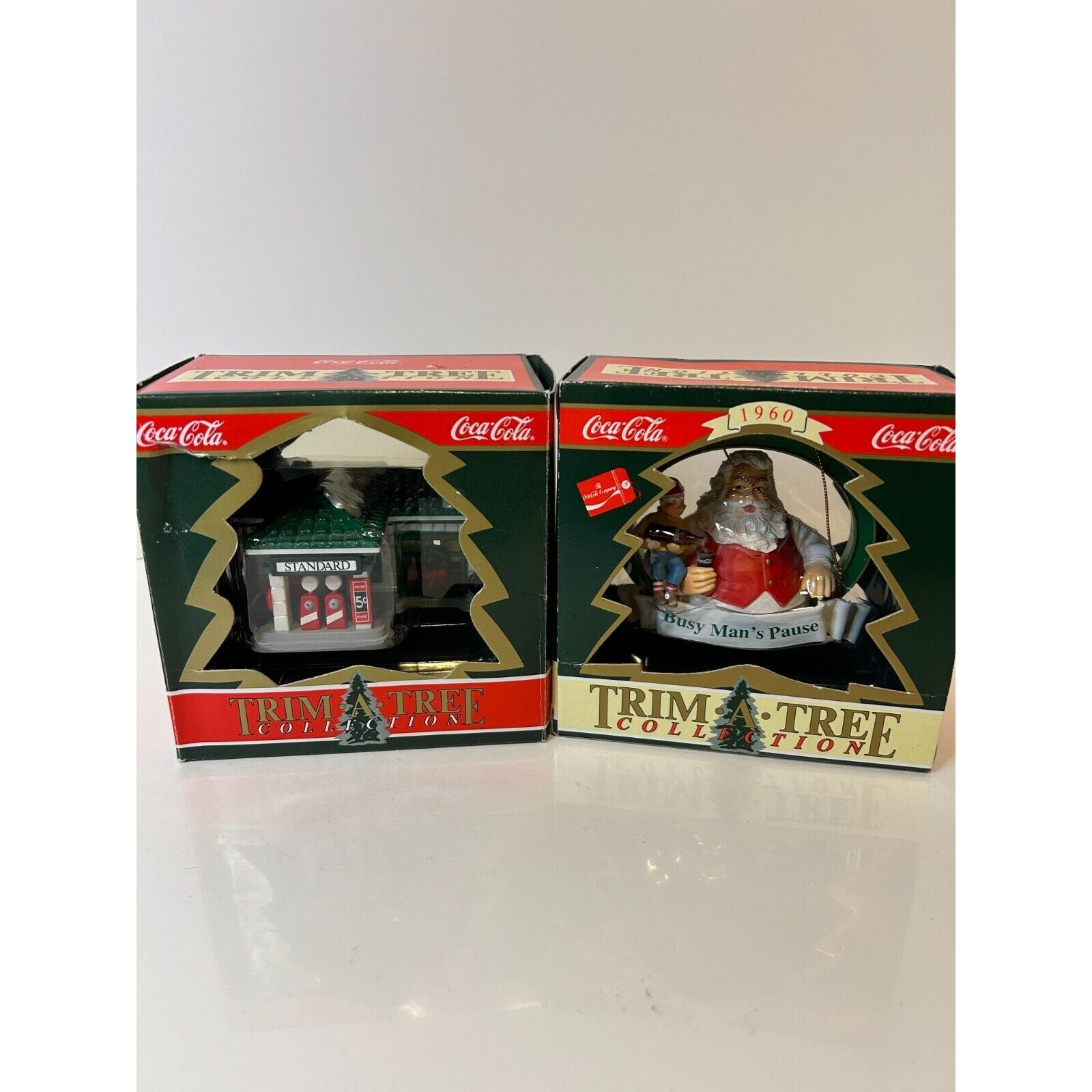 Coca-Cola Trim-A-Tree Collection Ornaments Set of 2 – Vintage 1990s x87