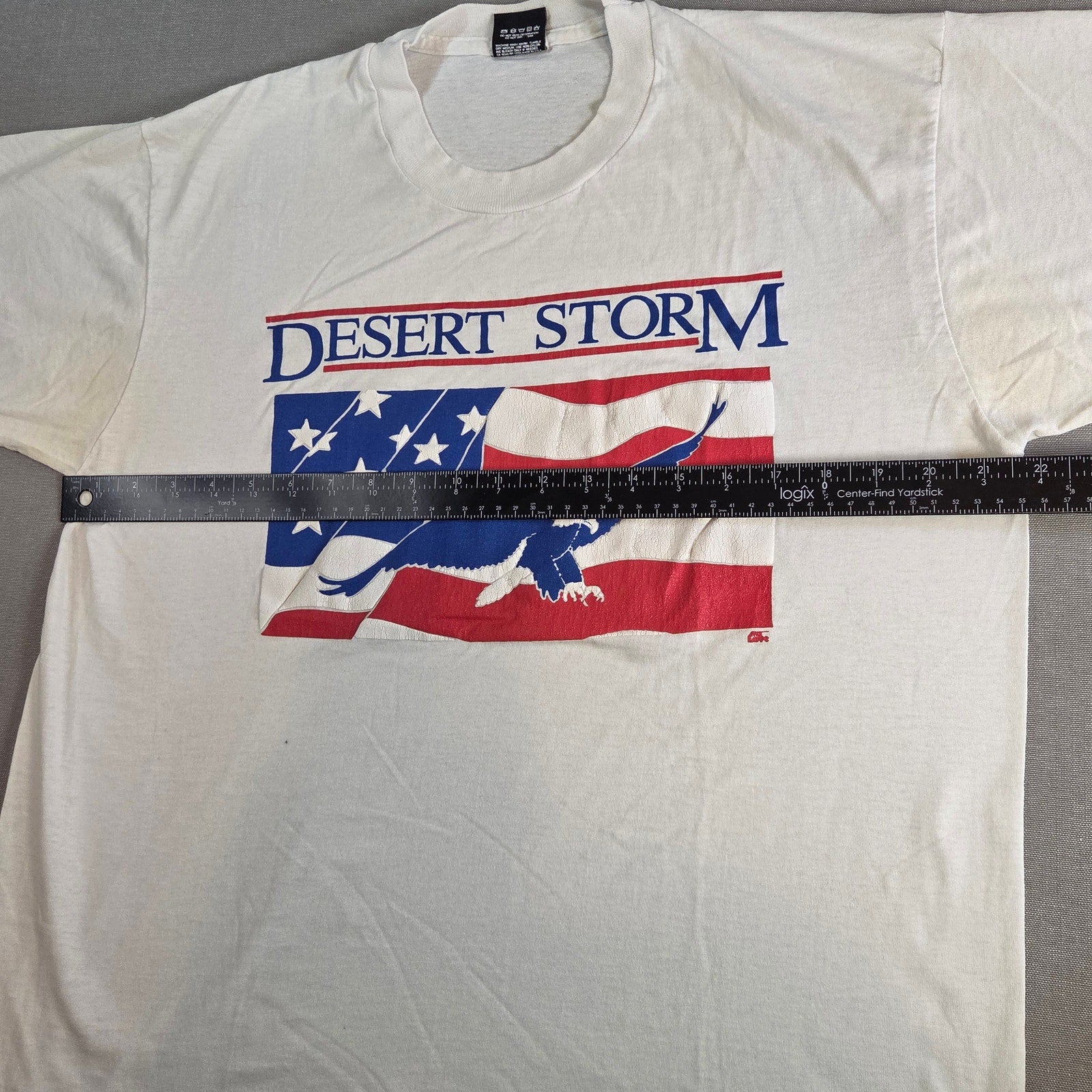 Vintage 90s Desert Storm USA Eagle American Flag T-Shirt XL Screen Stars