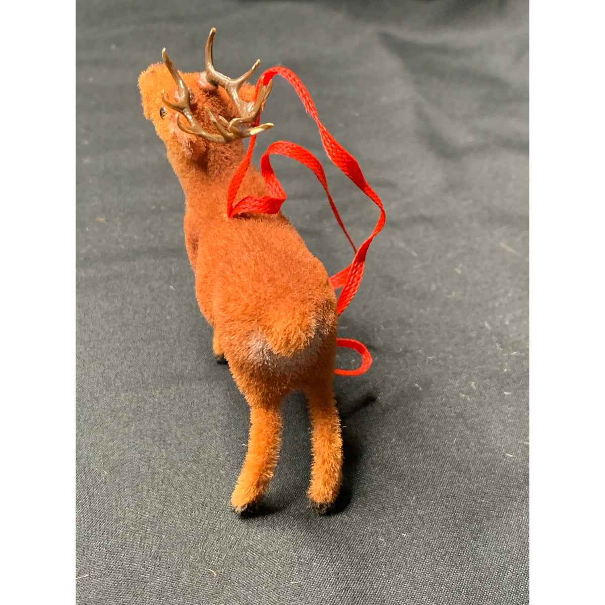 Vintage Wagner Handwork Flocked Reindeer Ornament West Germany Kunstlerschutz