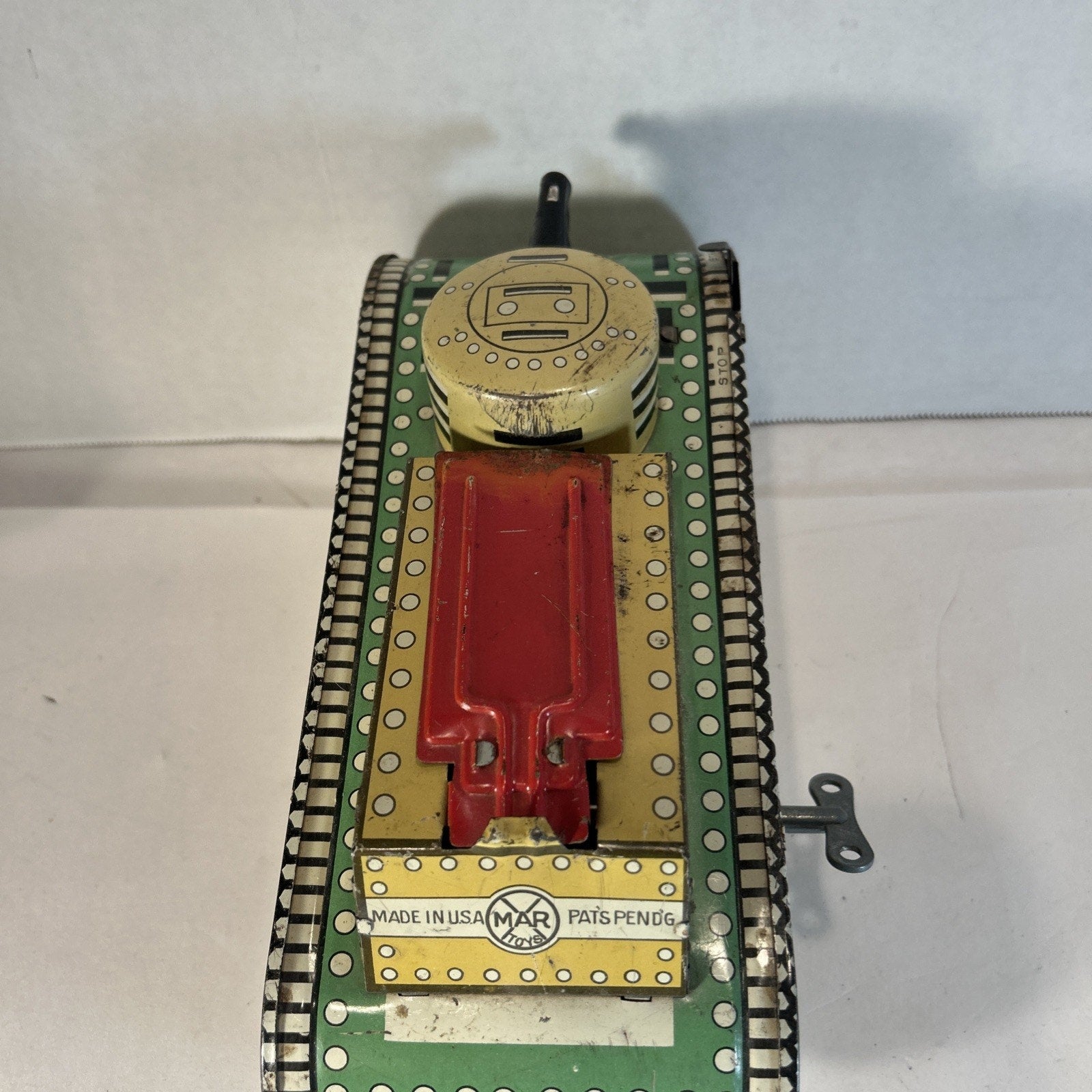 Vintage Marx Tin Litho Wind Up Doughboy Tank c.1930's Rare With Sparks