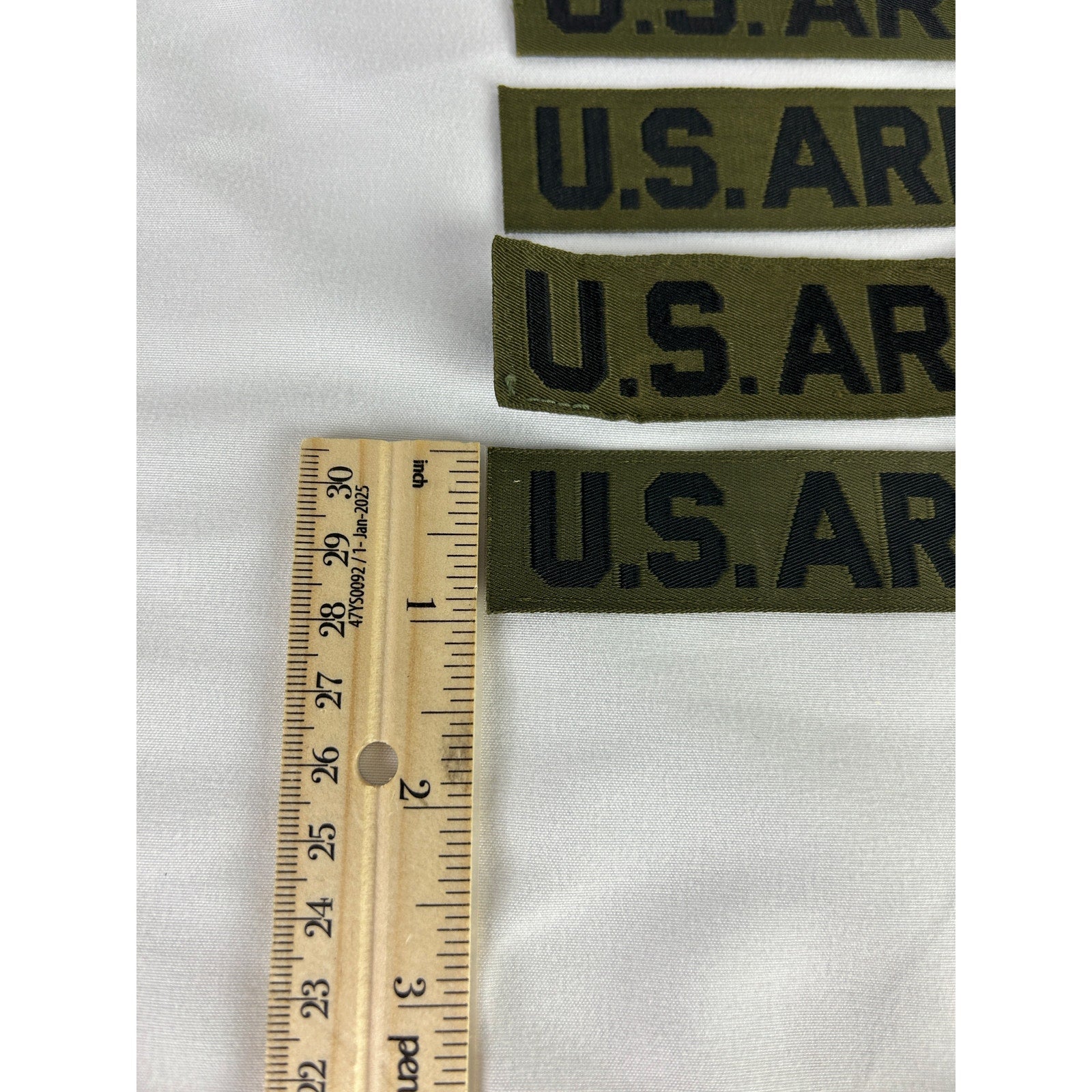 U.S. Army Name Tape Lot of Five OD Green Sew On Patches Military Surplus