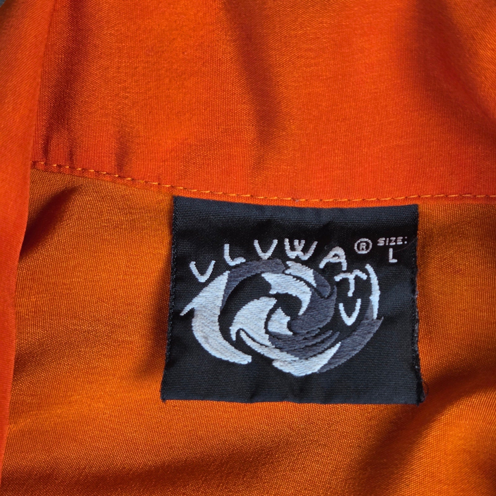 Uluwatu Dragon Flame Rayon Hawaiian Camp Shirt Mens Large Orange Y2K Top